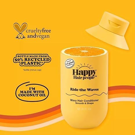 Happy Hair People Ride The Waves Conditioner - 12 fl oz for Curly & Wavy Hair | Gentle Makeup Removal Pads | Hydrating Hair Care & Skin Cleansing for Daily Beauty Routine