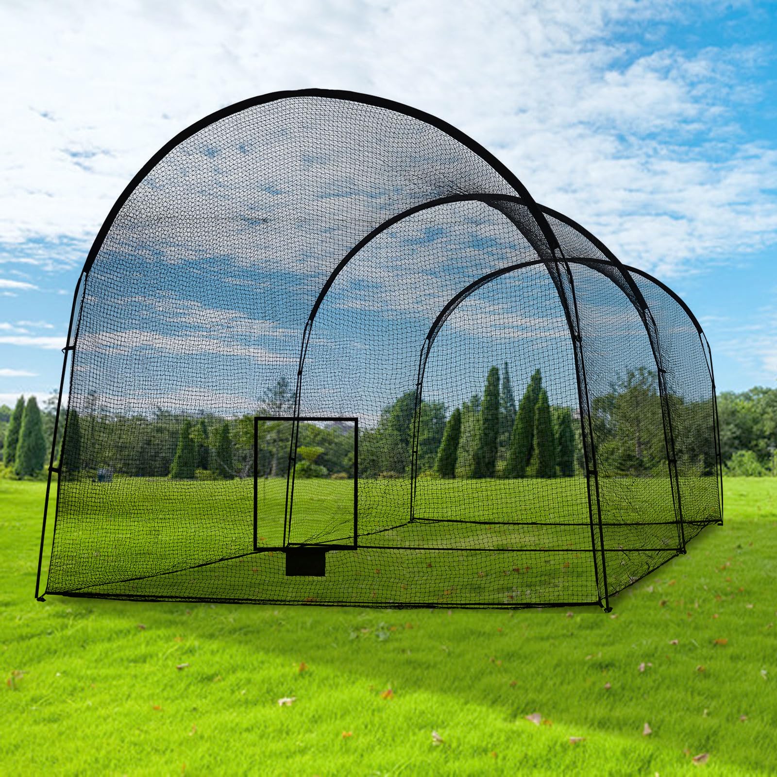 22x12x10FT Portable Baseball & Softball Batting Cage Net with Frame - Heavy Duty Hitting & Pitching Practice for Home, Backyard, Indoor & Outdoor Use - Perfect for Training, Games & Recreational Play