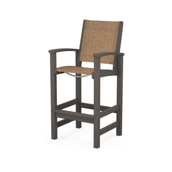 POLYWOOD Coastal Bar Chair - Outdoor & Indoor Bar Stool, Weather-Resistant, Durable, Comfortable - Perfect for Patio, Deck, Kitchen, and Poolside Use