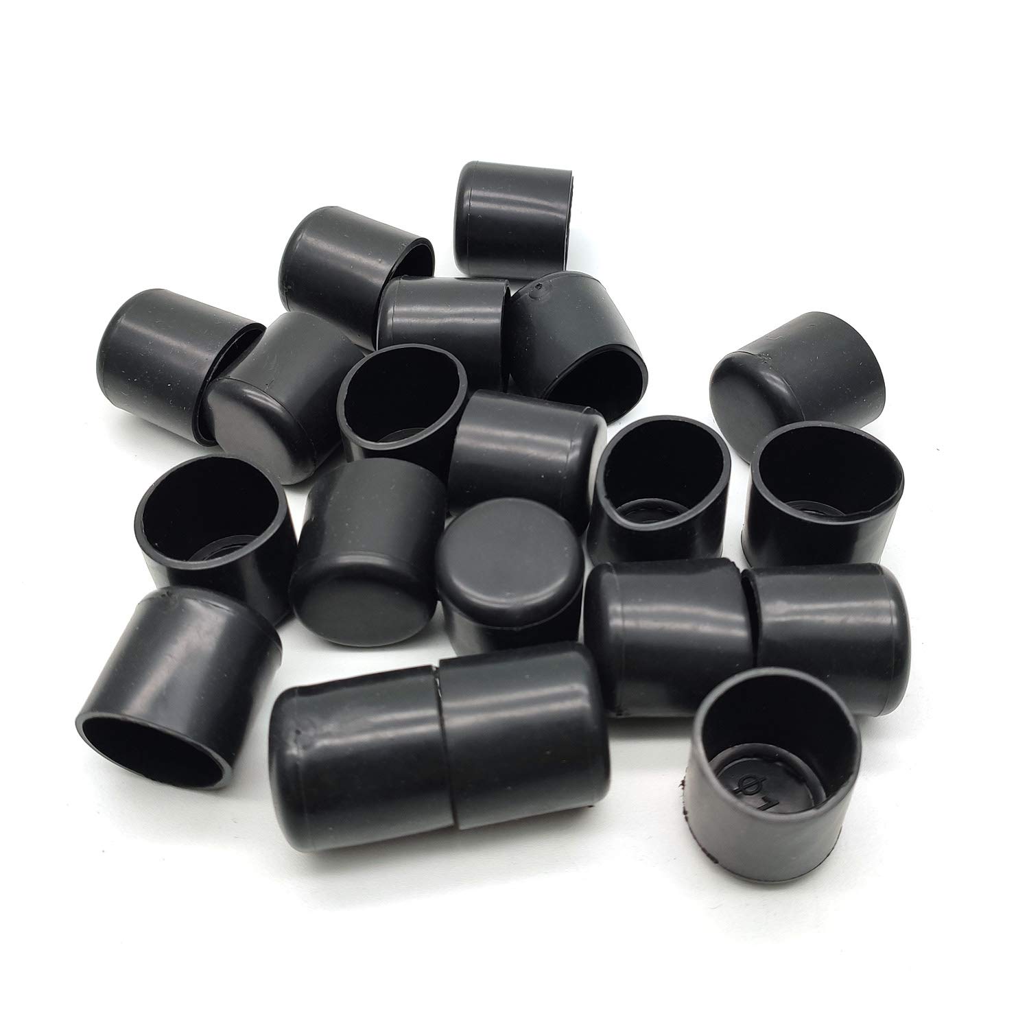 20-Pack Black Rubber Chair Leg Caps 3/4 Inch Round - Protect Floors & Reduce Noise for Wooden Chairs, Tables & Furniture