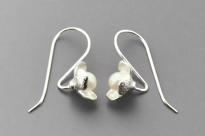 Mariposa Pearl Earrings in Sterling Silver - Elegant Dangle Earrings for Women, Perfect for Weddings, Parties & Special Occasions