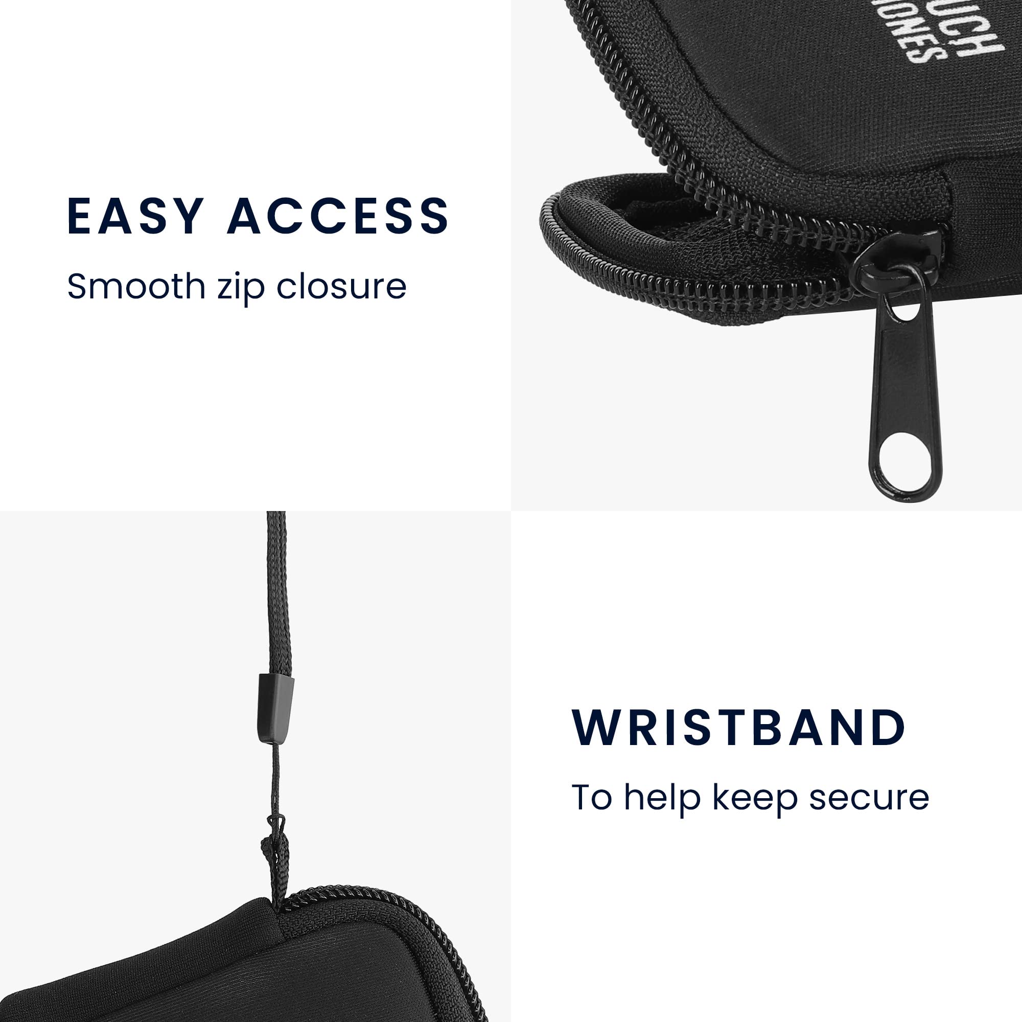 kwmobile Neoprene Protective Case for in-Ear Headphones - 2.3 x 3.5 inch (6 x 9 cm) Zippered Storage Pouch - Keep Your Headphones Safe and Organized - Perfect for Travel, Gym & Daily Use