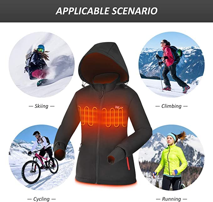 Women's Heated Jacket with 14400mAh Battery - Slim Fit Winter Coat for Outdoor Activities, Skiing, Hiking & Cold Weather