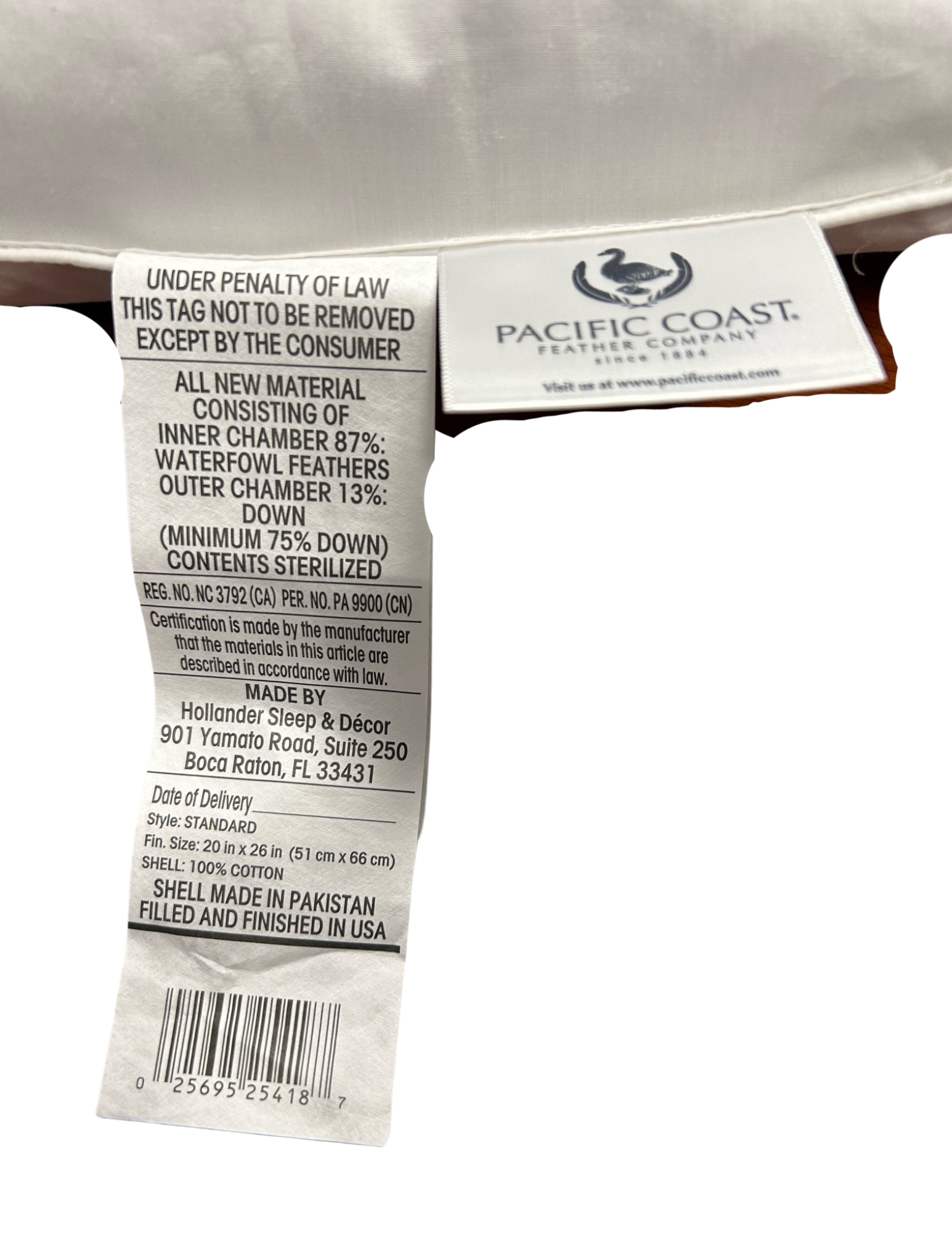 Pacific Coast Feather Touch of Down Pillow - Ultra Soft Hypoallergenic Bed Pillow for Side, Back & Stomach Sleepers - Perfect for Home, Hotel & Travel Use