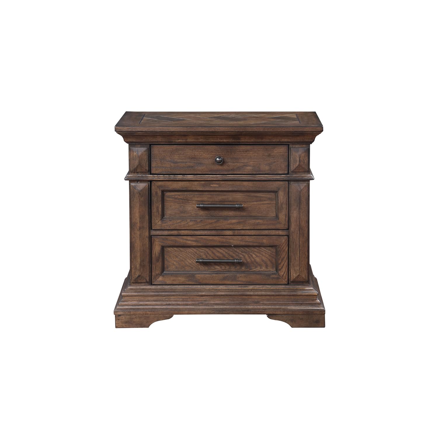 New Classic Furniture Mar Vista Nightstand - Solid Walnut Wood Bedside Table for Bedroom, Living Room & Guest Room | Stylish Storage with Drawer & Shelf