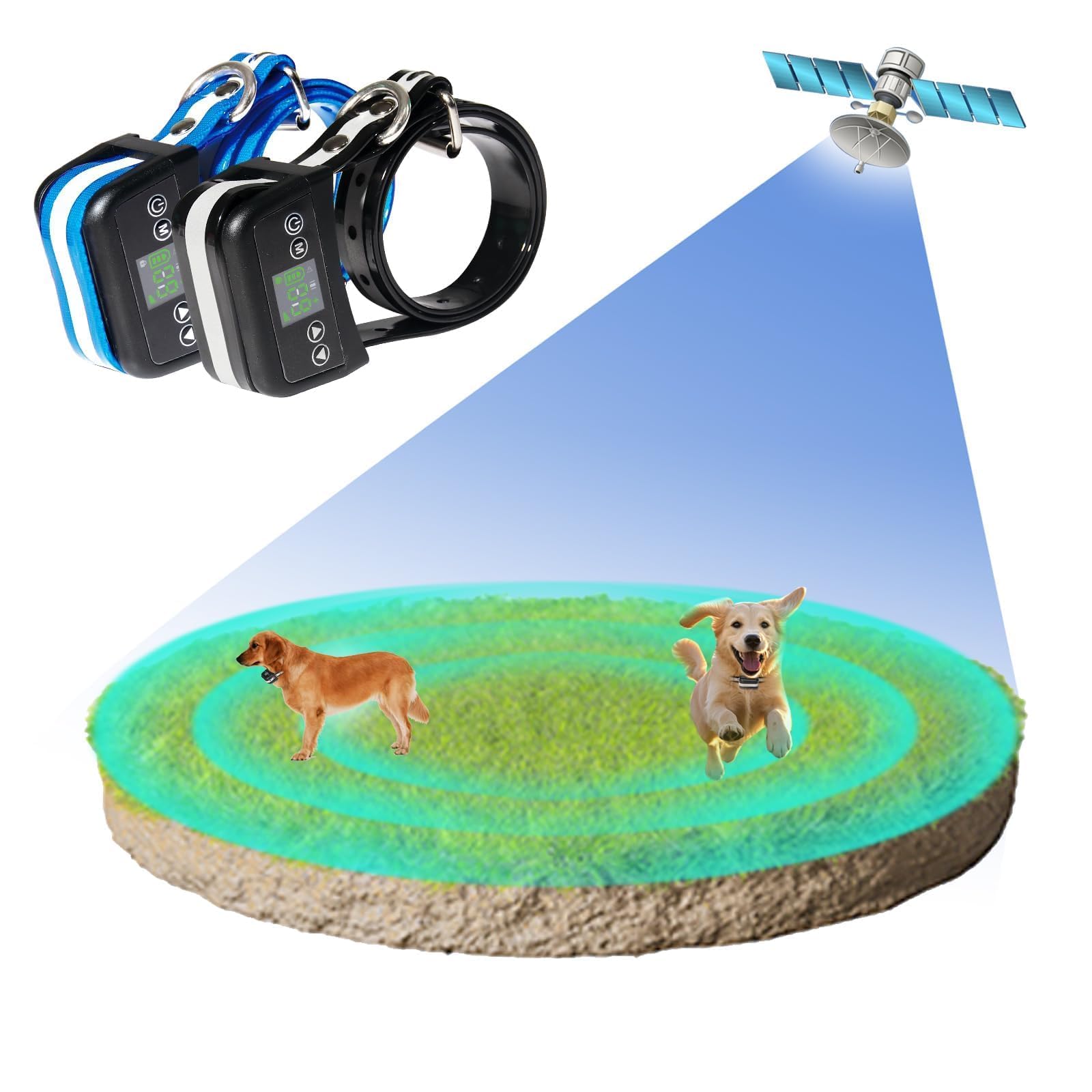 Wireless GPS Dog Fence & Electric Pet Containment System - Adjustable Range & Warning Strength, Waterproof Collar with Wireless Charging | Ideal for Backyard, Farm & Outdoor Dog Training