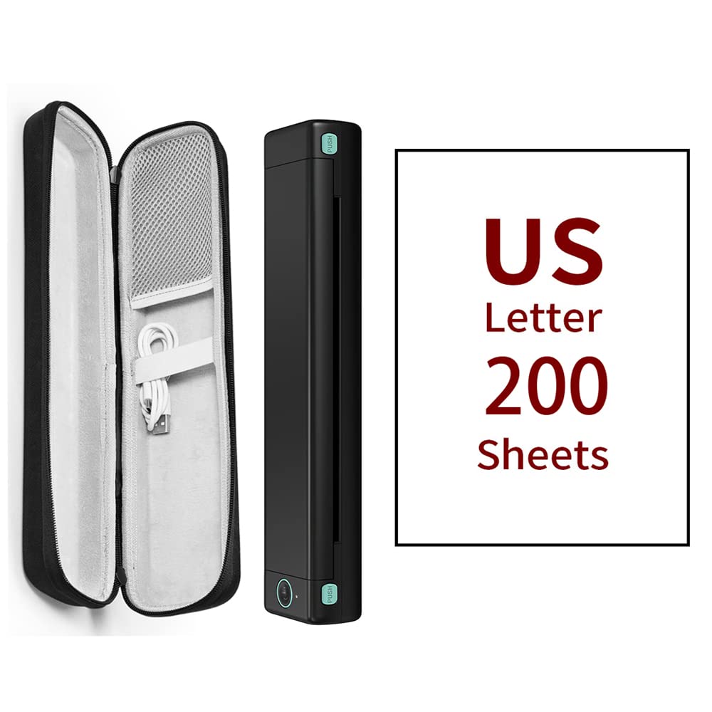 Phomemo Portable Wireless Mini Bluetooth Thermal Printer - Compatible with iOS, Android & Laptop, Includes 1 Case & 200 Sheets Thermal Paper | Travel, Office, Home & On-the-Go Printing Solution