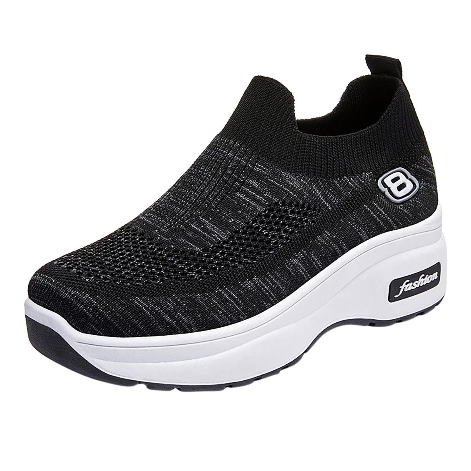 **DAIFINEY Women's Spring Summer Fashion Sneakers - Breathable Mesh Slip-On Casual Shoes with Thick Flat Sole, Waterproof for Walking, Running & Daily Wear**