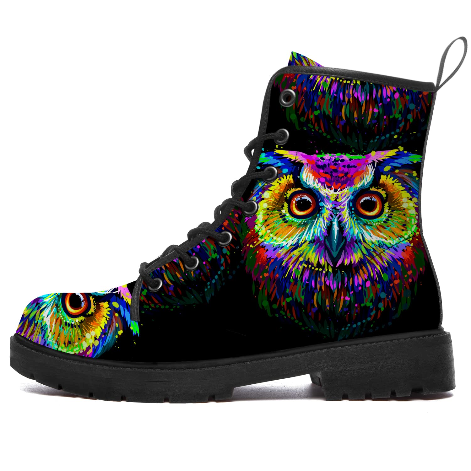 Uminder Owl Boots - Waterproof Anti-Slip Combat Boots for Women & Men | Fashionable Lace-Up Ankle Hiking Boots | Perfect Gift for Outdoor Enthusiasts | Ideal for Hiking, Camping & Everyday Wear