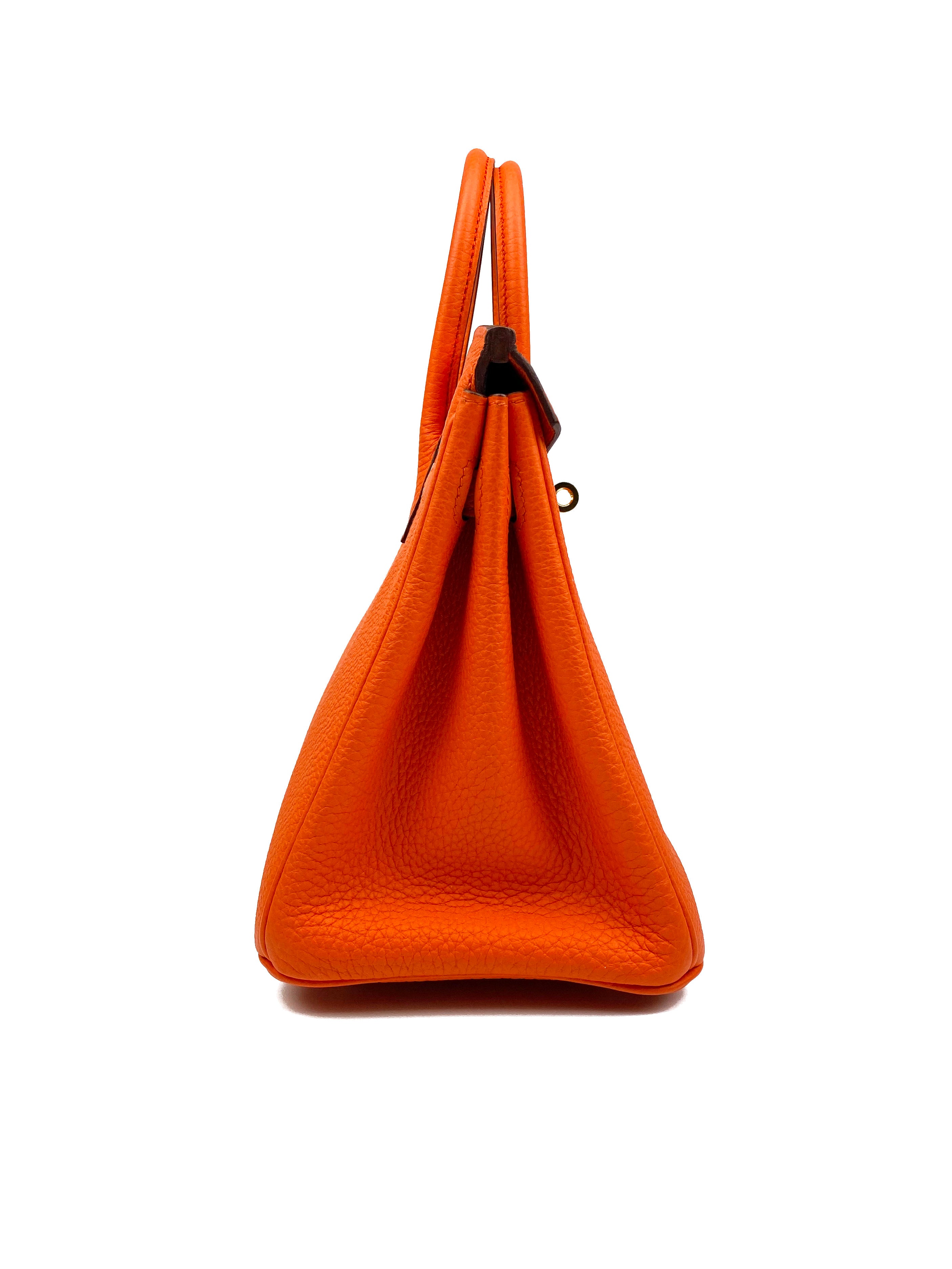 Authentic Hermes Birkin 25 Handbag in Orange - Luxury Togo Leather Top Handle Bag for Women | Perfect for Work, Travel & Special Occasions