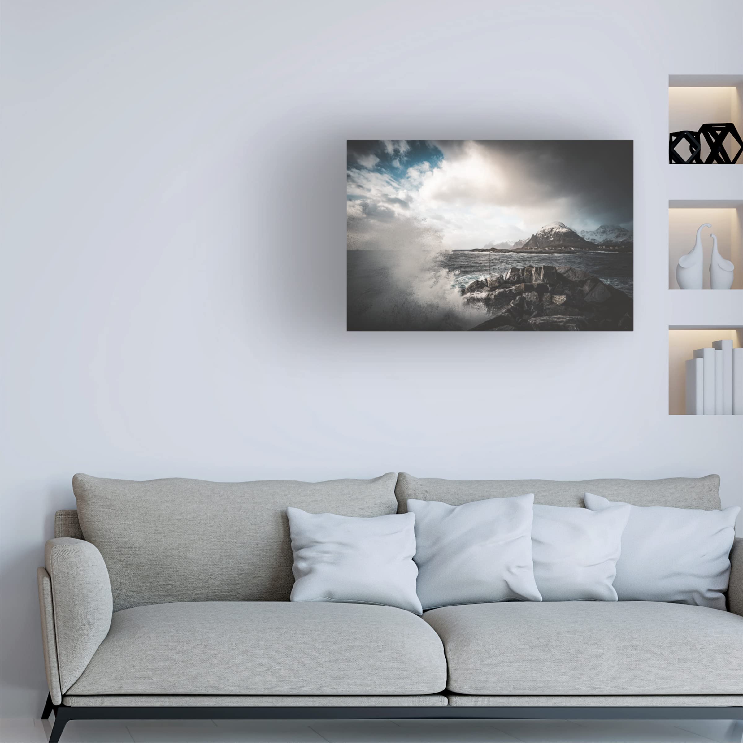 Trademark Fine Art 'One More Wave' Canvas Wall Art by Philippe Sainte Laudy - Ocean Themed Painting for Beach House Decor, Living Room & Office Wall Decor