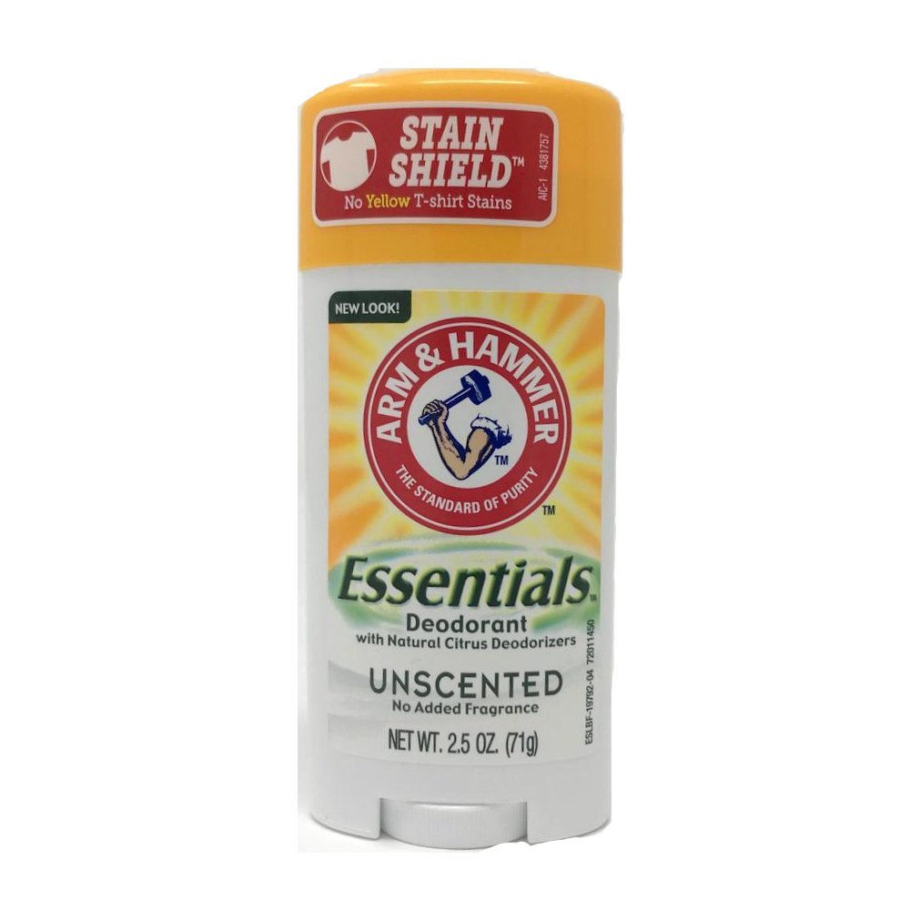 ARM & HAMMER Essentials Natural Deodorant for Sensitive Skin - Unscented, Aluminum-Free, 2.5 oz (Pack of 2) | Fresh All Day Protection for Workouts & Daily Use
