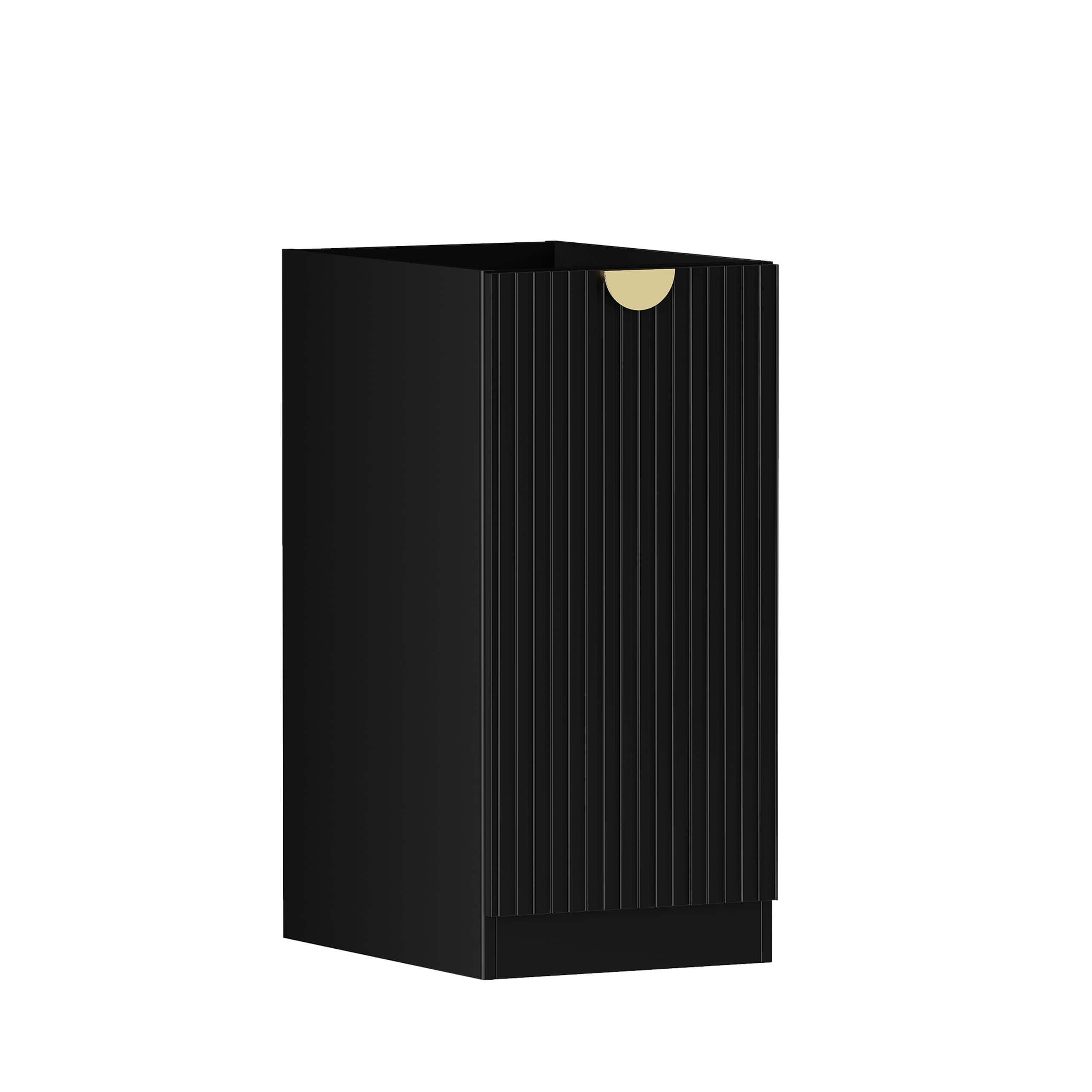 Marlo Laundry Base Cabinet with Internal Drawer - Matte Black 415 - Space-Saving Storage Solution for Laundry Room, Bathroom or Utility Closet