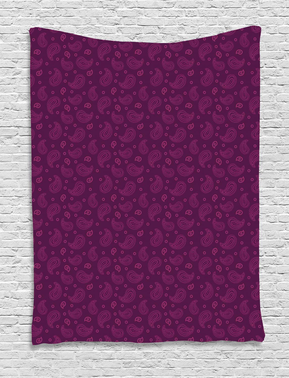 Ambesonne Purple Paisley Tapestry Wall Hanging - 60