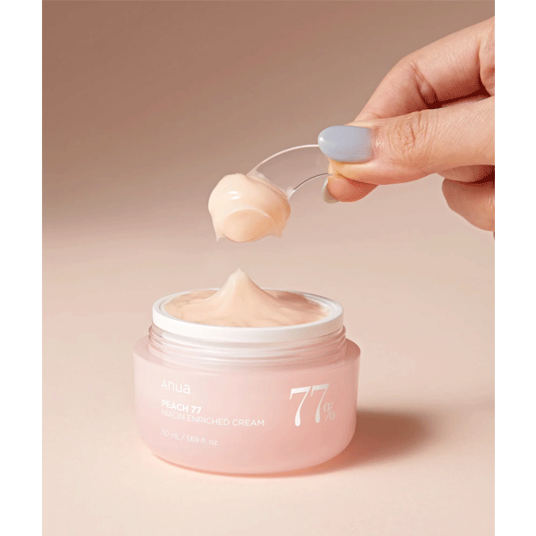 Anua Peach 77 Niacin Enriched Cream 50ml - Brightening & Hydrating Face Moisturizer with Niacinamide for Glowing Skin | Perfect for Daily Skincare Routine & Night Care