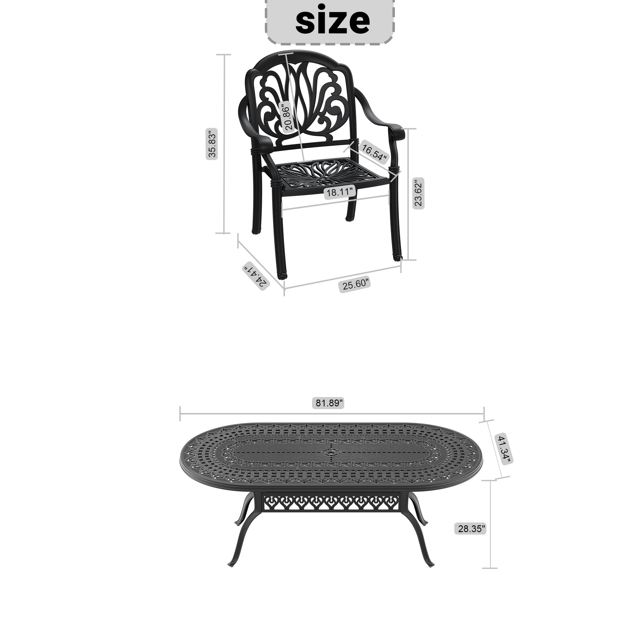 9-Piece Cast Aluminum Patio Furniture Set with Cushions (Random Colors) - Durable Outdoor Dining Set for Garden, Poolside & Backyard Relaxation