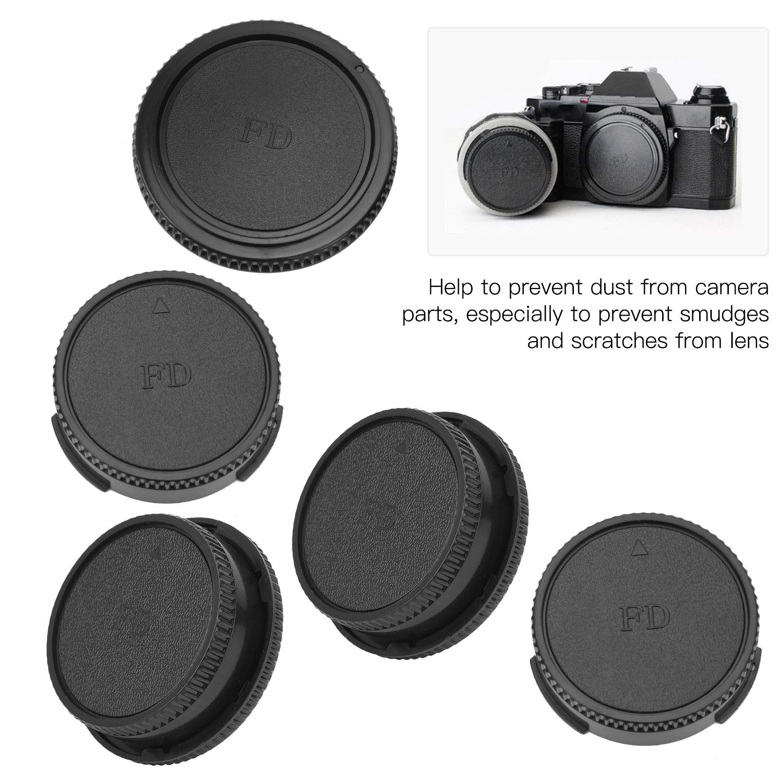 4-Piece Camera Lens Cap Set - Front Body & Rear Lens Covers for Canon FD Mount | Dust Protection for DSLR & Mirrorless Cameras | Perfect for Travel, Studio & Outdoor Photography