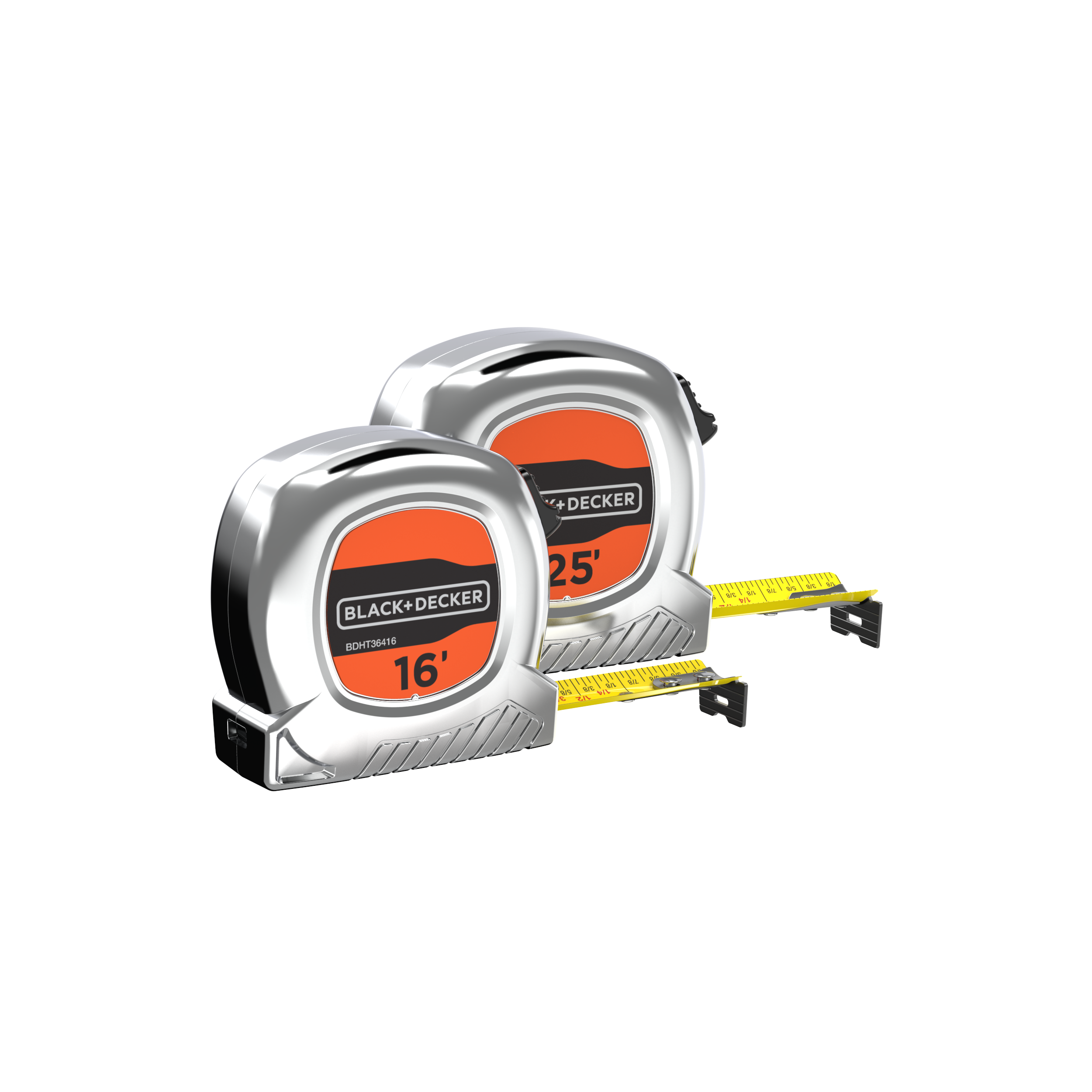 25 ft & 16 ft Tape Measure Bundle - Heavy Duty Retractable Measuring Tape with Lock - Perfect for Construction, DIY Projects & Home Improvement