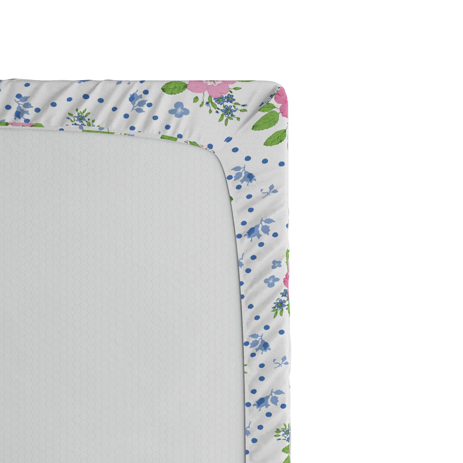 Ambesonne Shabby Floral Fitted Sheet - Classic Peony Flowers with Circular Bouquets Design, Deep Pocket Elastic Bed Cover for Twin Size Bed, Pink and Blue - Perfect for Guest Rooms, Kids' Bedrooms & Cozy Home Decor