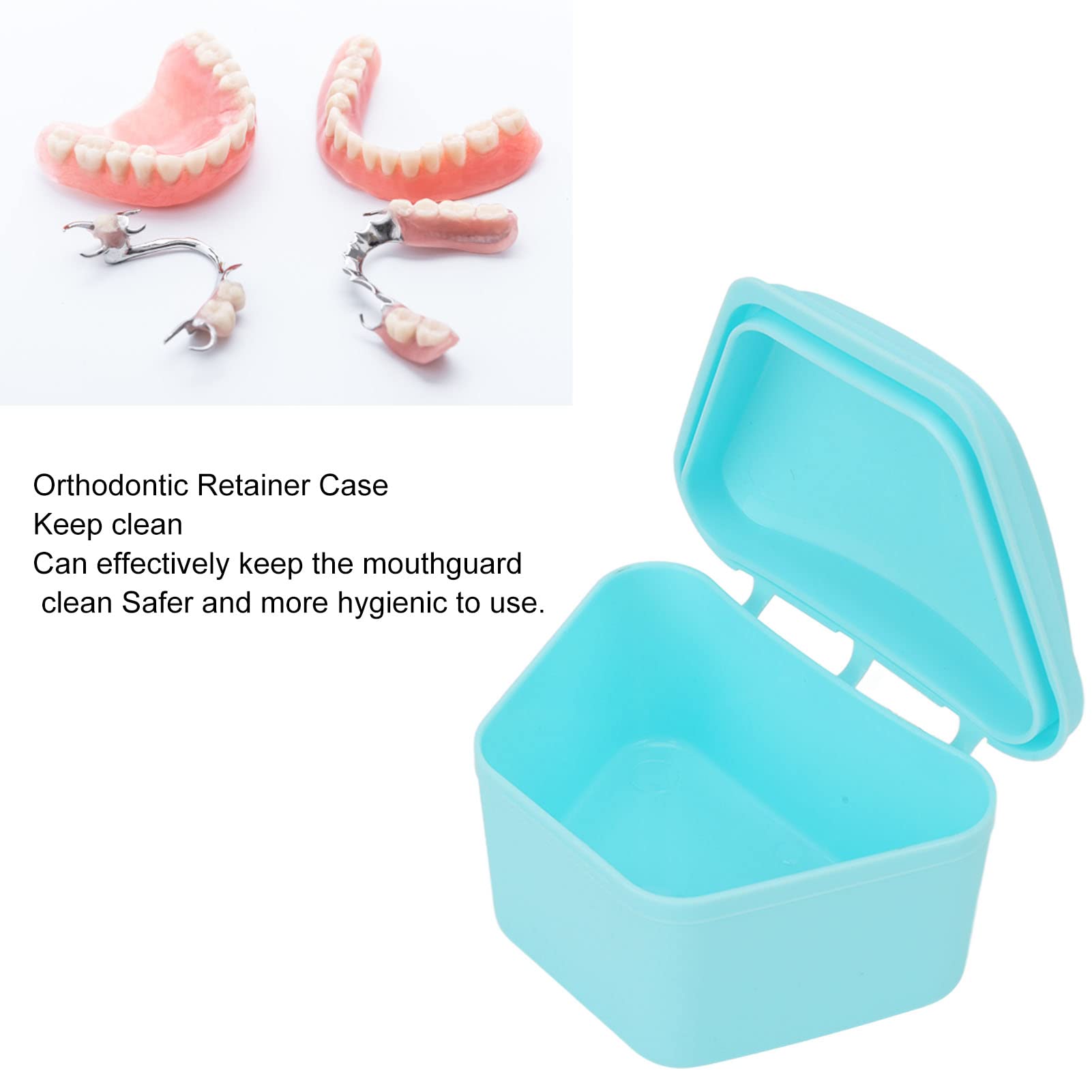 ANGGREK Trapezoid Retainer Case - Portable Denture Storage Box for Travel, Home & Office - Blue | Perfect for Nighttime Storage & On-the-Go Dental Care