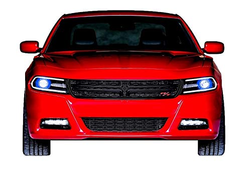 Flashtech LED RGB Multi-Color Halo Ring Headlight Kit with Bluetooth RF Remote & APP Control - Compatible with Dodge Charger 2015-2020 | Customizable Car Lighting for Night Driving & Car Shows