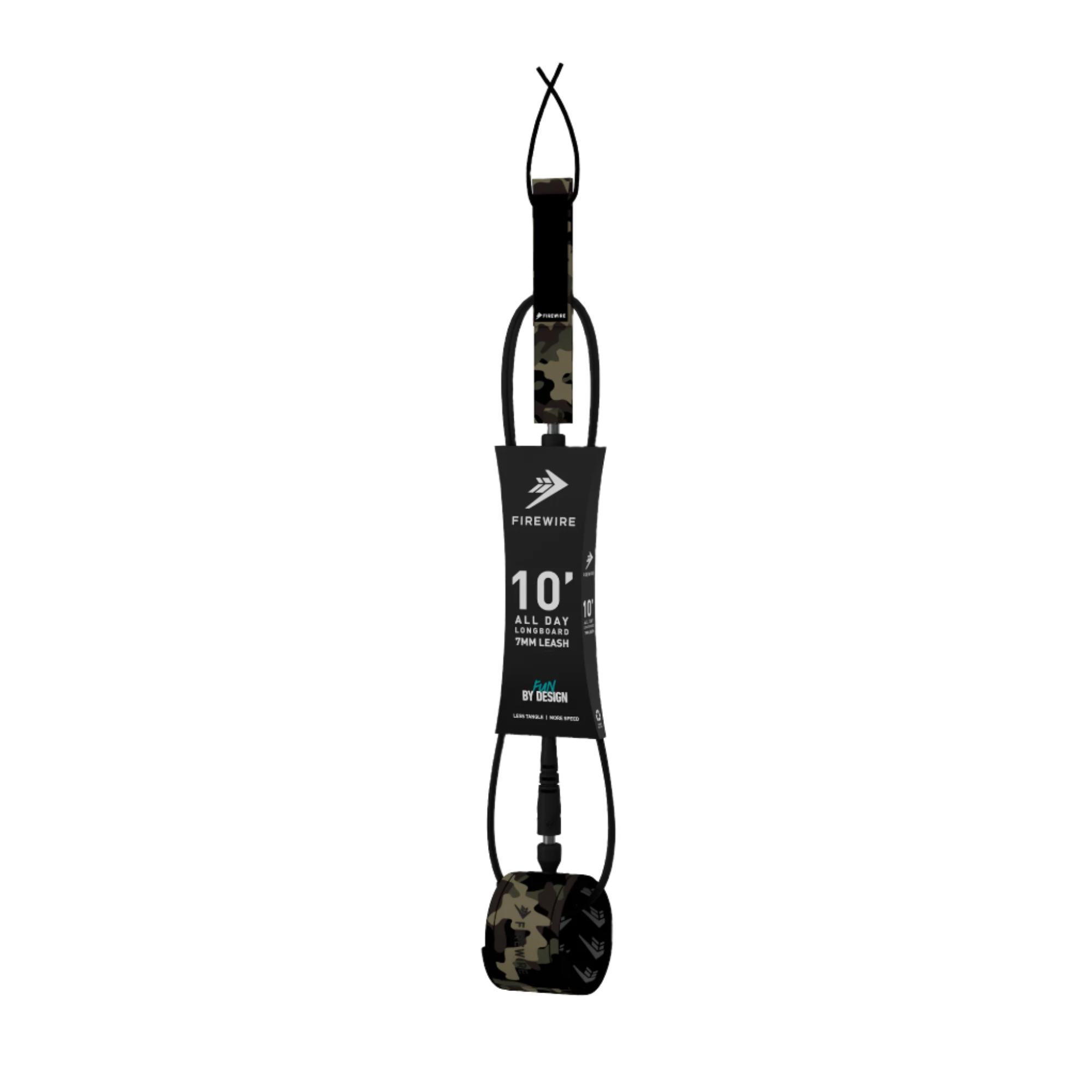 Firewire 10'0 All Day 7mm Camo Surfboard Leash - Durable & Secure for Surfing, Paddleboarding & Water Sports