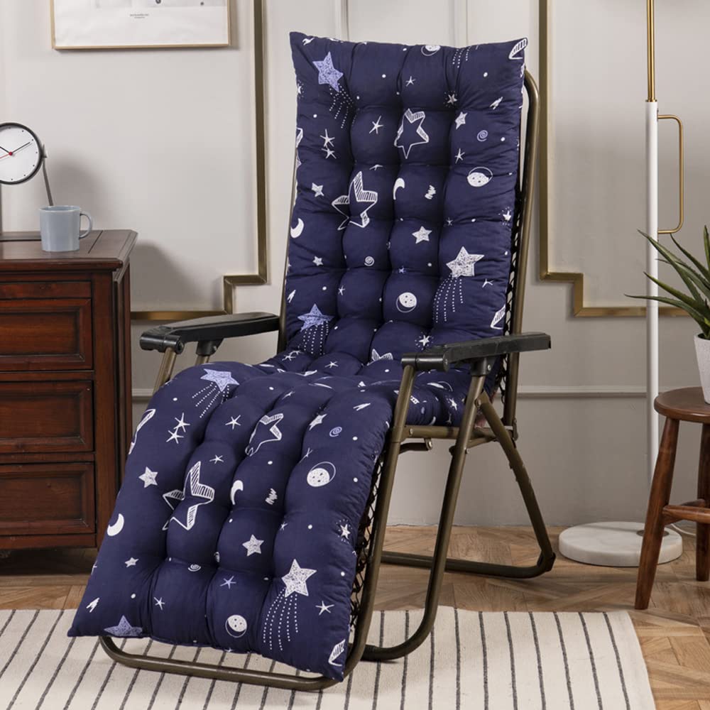 Fuomomo Patio Chaise Lounger Cushion - 19x61 Inch Thick Padded Seat Cushion with Ties for Reclining Chairs & Rockers | Soft, Comfortable Outdoor Furniture Accessory | Perfect for Poolside, Deck, Garden & Patio Relaxation