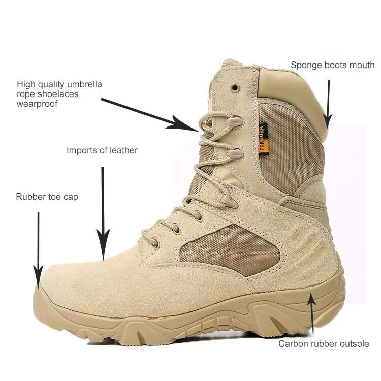 Men's Tactical Boots - Lightweight Military Combat Boots for Outdoor Hiking, Work & Duty Use - Durable Army Boots for Men