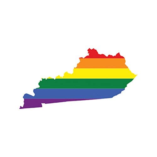 Kentucky State Shaped Gay Pride Rainbow Flag Magnet - LGBT Vinyl Car Bumper Sticker for KY Pride - Show Support on Cars, Fridges & Metal Surfaces