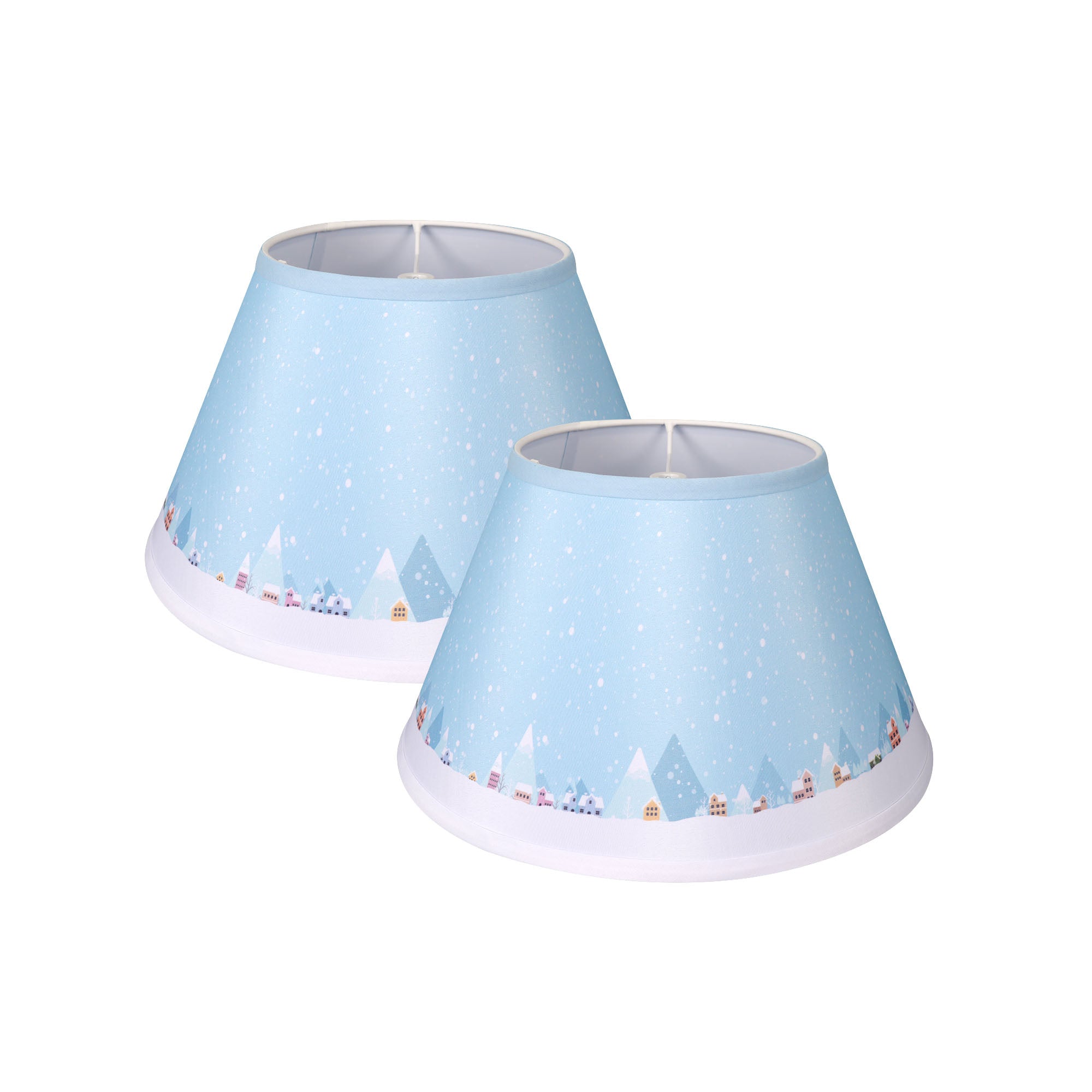 Empire Style Round Lamp Shade Set of 2 - 7x13x7.8 Inches - Carro Home Collection Limited Edition - Perfect for Living Room, Bedroom & Dining Room Lighting Decor