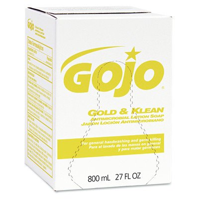 Gold and Klean Lotion Soap Bag-in-Box Dispenser Refill - 0.8 Liter (27 fl oz) - 12 Pack Bulk Supply - Ideal for Commercial Restrooms, Hospitals, and Office Buildings