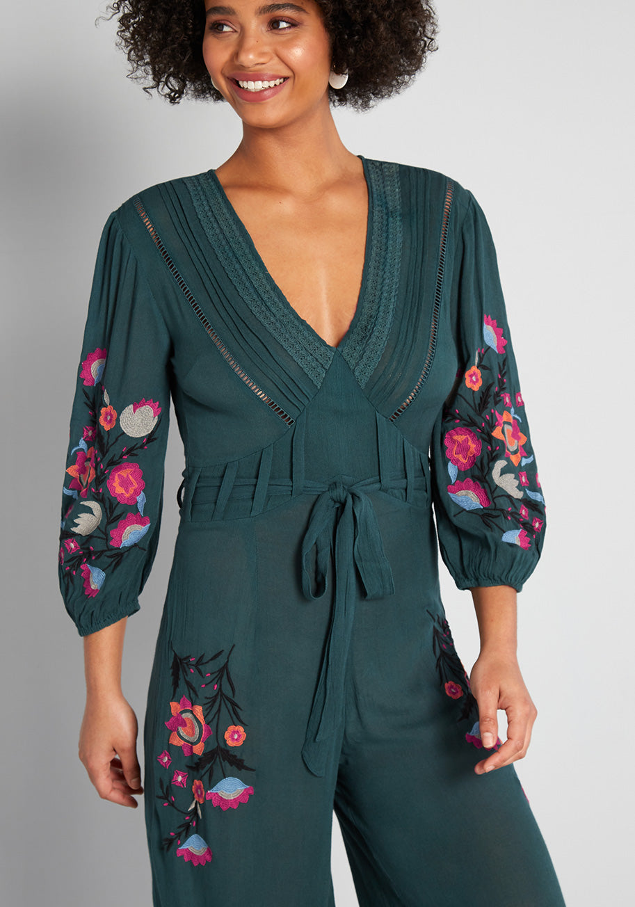 My Happy Place Wide Leg Jumpsuit for Women - Comfortable & Stylish Casual Outfit for Summer, Beach, Vacation & Everyday Wear