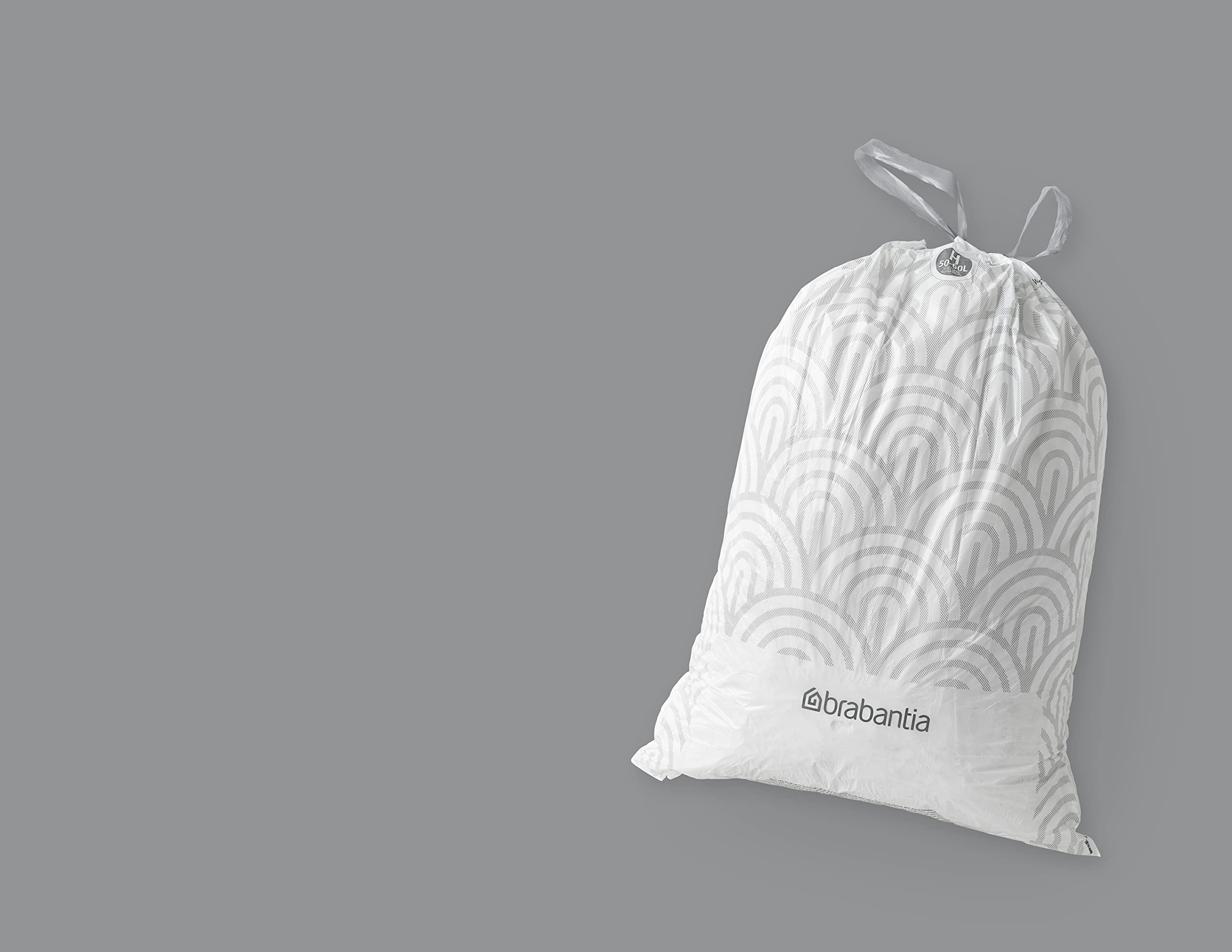 Brabantia PerfectFit Drawstring Trash Bags - 13.2-16 Gallon Heavy Duty Kitchen Garbage Bags (120 Count) - Leakproof & Odor Control for Home, Office & Outdoor Use