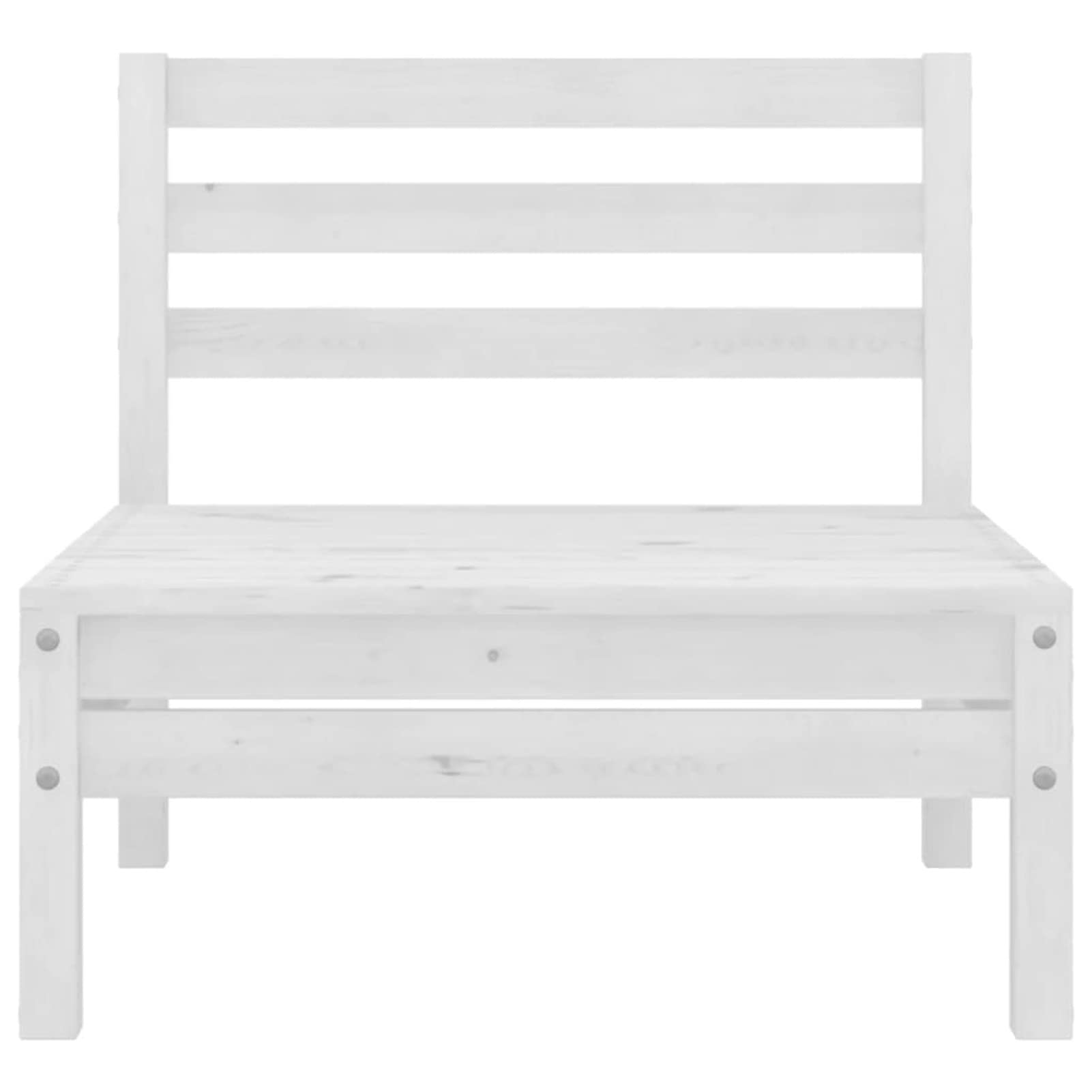 Gecheer 3-Piece Patio Lounge Set - Solid Pine Wood Indoor/Outdoor Furniture with 2 Loveseats & Coffee Table - White - Perfect for Living Room, Poolside, Garden & Backyard Relaxation