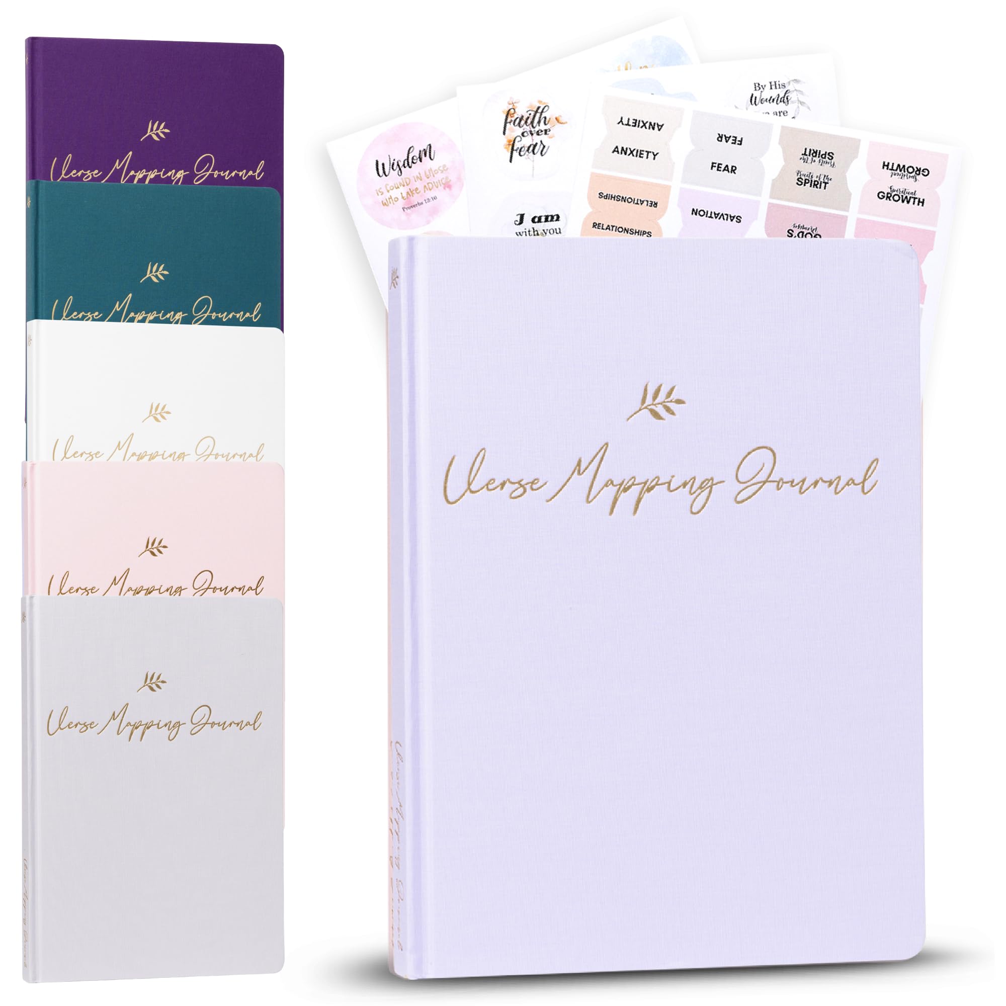 Graceful By Design Linen Bible Verse Mapping Journal - Premium Christian Bible Study Notebook with Guided Prompts, Lavender Scripture Journal for Women - Perfect for Devotional Time, Bible Study Groups & Spiritual Gift Giving