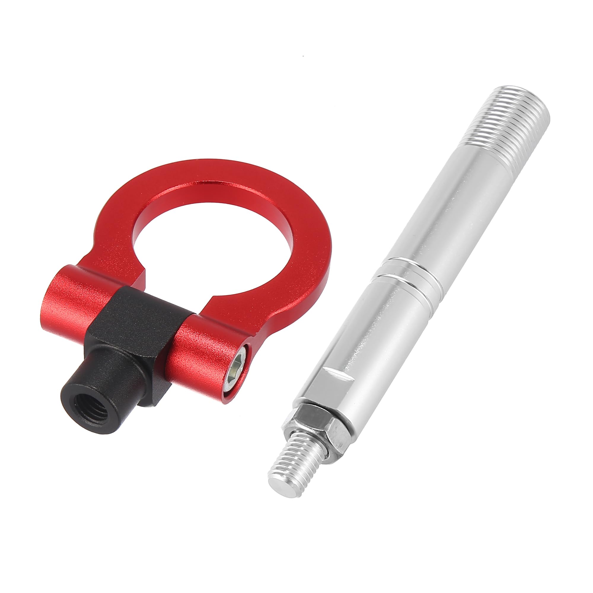 X AUTOHAUX Red Round Tow Hook - Front Rear Bumper Screw-On Trailer Hitch Ring for 2007-2018 Toyota Avanza - Durable Car Track Racing Accessory for Off-Road Towing & Vehicle Recovery