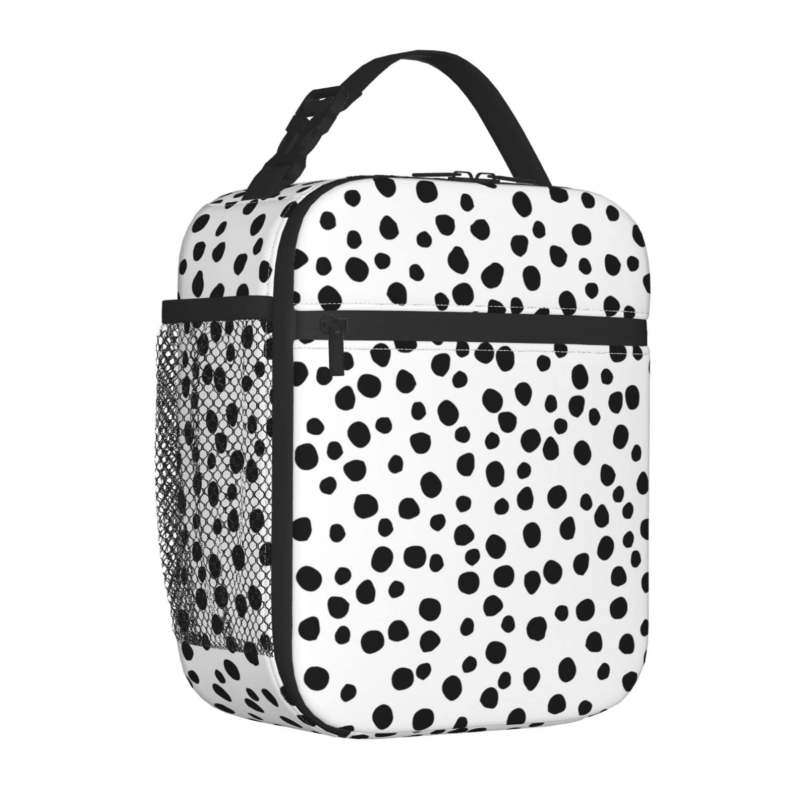 Polka Dot Insulated Lunch Box for Women, Men, Kids - Reusable & Washable Thermal Lunch Bag for School, Office, Picnic, Travel & Outdoor Activities