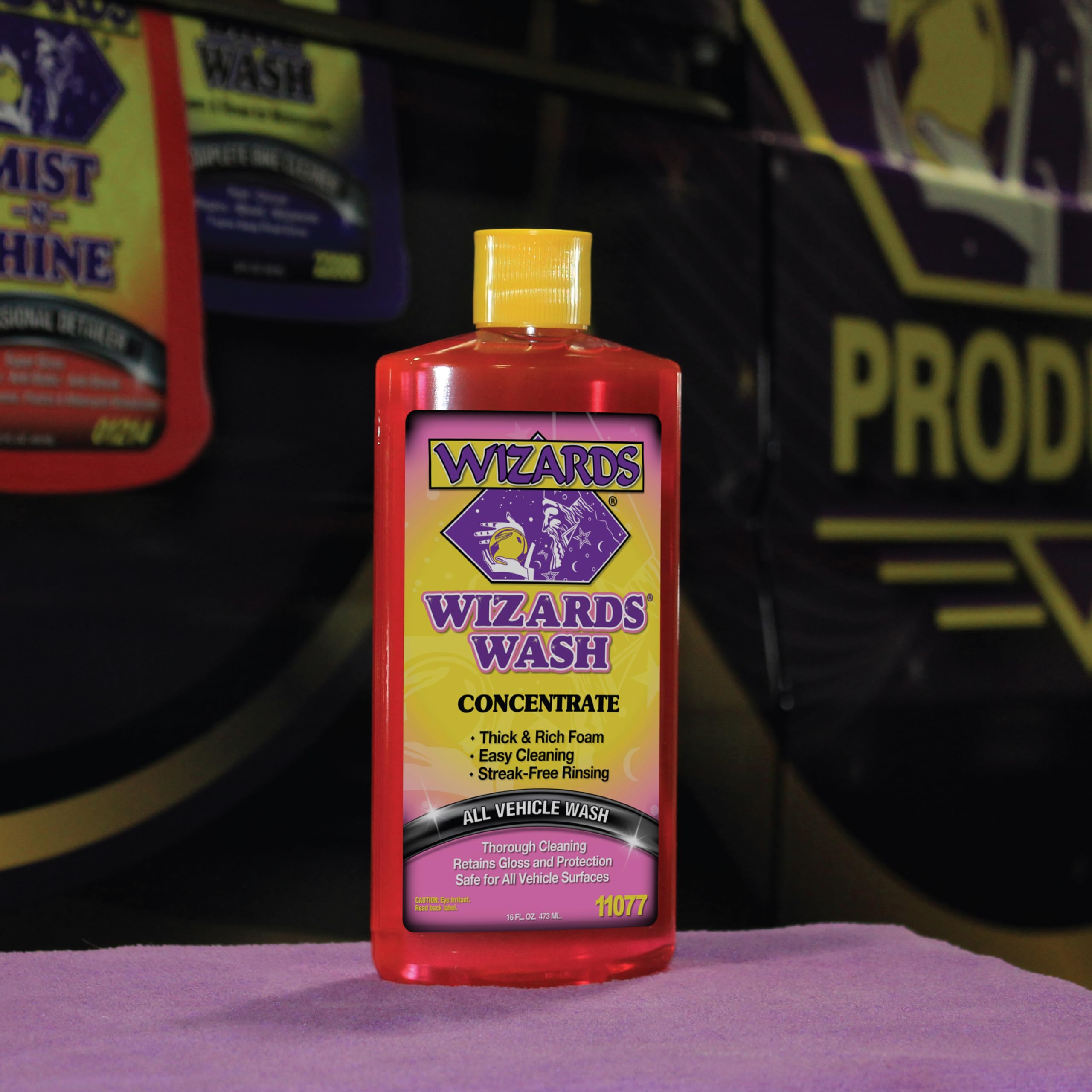 Wizards Car Wash - Super Concentrated No Salt Biodegradable Car Wash Soap (16 oz) - Thick Foam Formula for Cars, Trucks & Marine Vehicles - Perfect for Foam Cannon & Hand Washing at Home or Professional Detailing