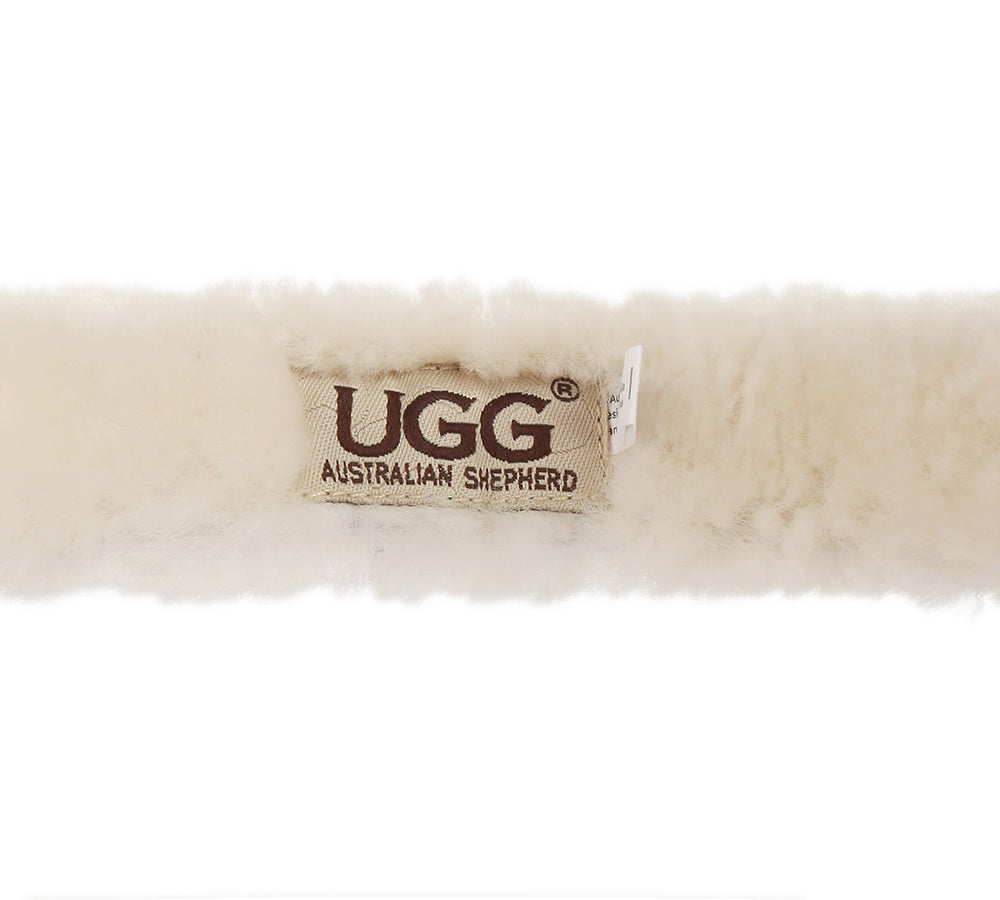 Australian Shepherd® UGG Women's Adjustable Sheepskin Wool Earmuffs - Connie Style - Perfect for Winter Outdoor Activities, Skiing, and Cold Weather Fashion Accessory