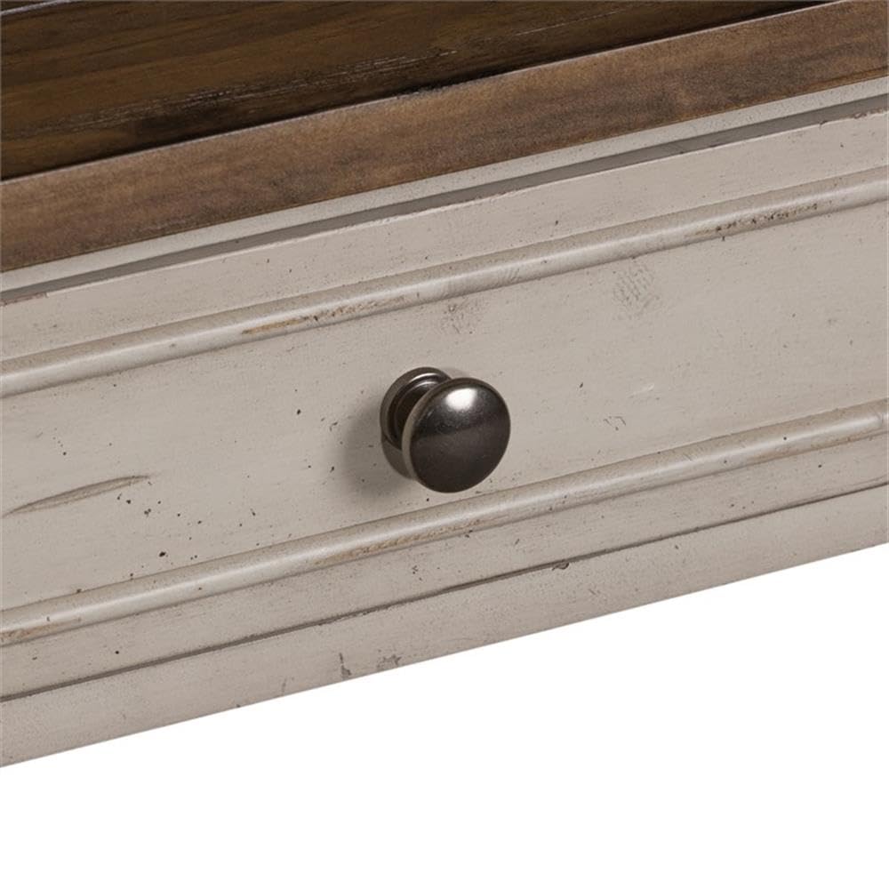Liberty Furniture Morgan Creek White End Table - Stylish Nightstand for Bedroom, Living Room & Office - Perfect for Lamps, Books & Decor
