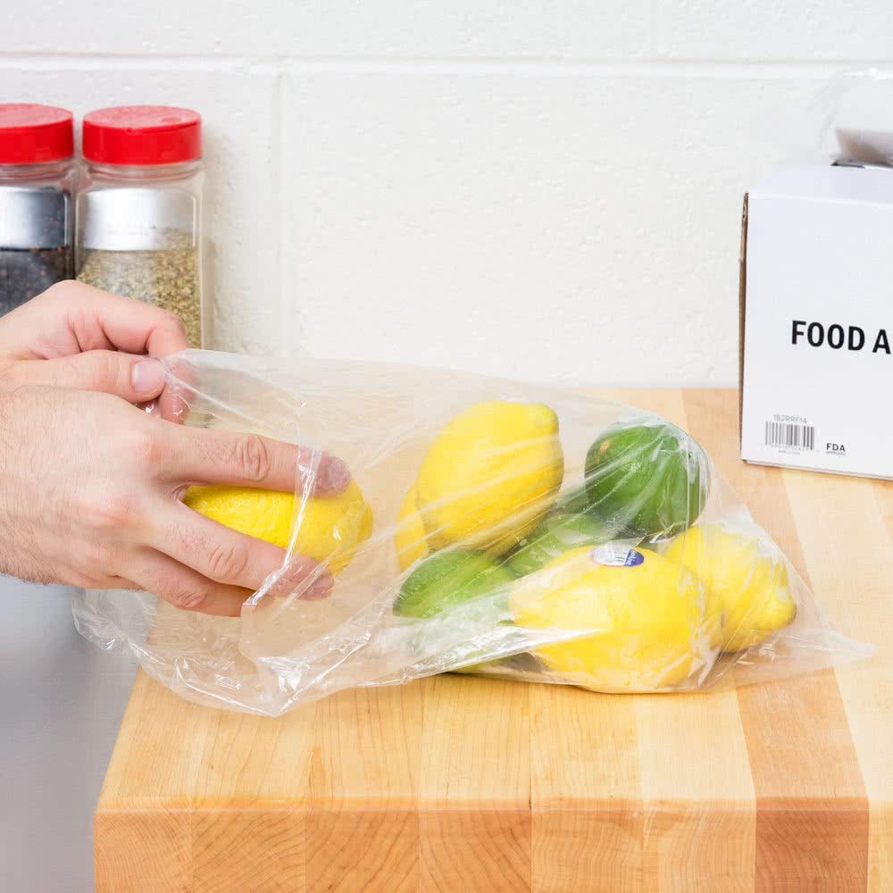 RBHK 12x20 Inch Clear Plastic Produce Bags on Roll - 350 Bags per Roll, 4 Rolls Total - Food Storage Bags for Fruits, Vegetables & Groceries - Perfect for Farmers Market, Supermarket & Home Kitchen Use