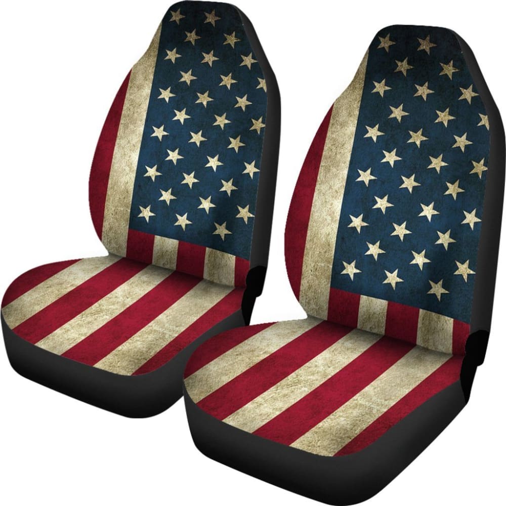 American Flag Car Seat Covers - Patriotic USA Design for Front & Back Seats - Durable Universal Fit for Cars, Trucks & SUVs - Perfect for 4th of July, Memorial Day & Veterans Day Celebrations