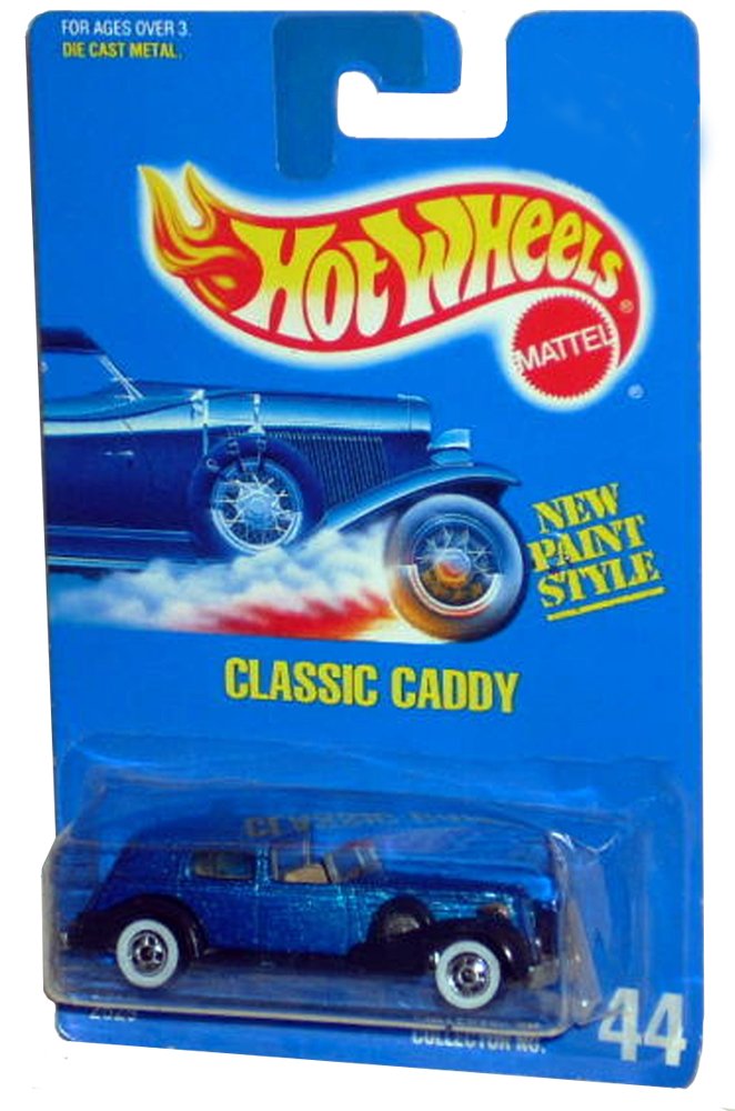 Hot Wheels 1992 Classic Caddy Cadillac 1:64 Scale Diecast Car - Blue & Black Collector's Edition #44 - Rare Limited Edition Toy for Display & Racing - Perfect for Collectors, Kids Play & Car Enthusiasts