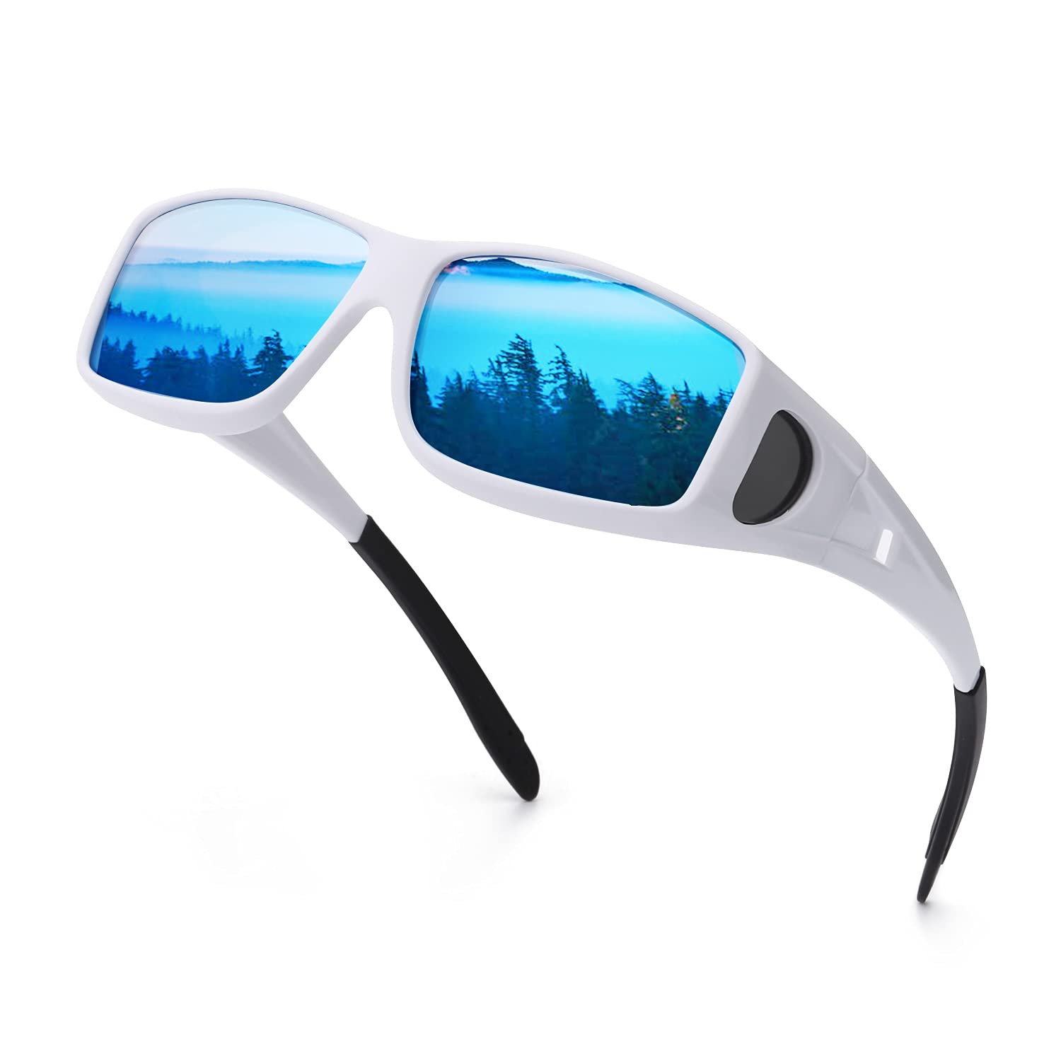 Polarized Fit Over Sunglasses for Men & Women - UV Protection Wrap Around Sunglasses to Wear Over Prescription Glasses | Driving, Outdoor Sports & Daily Wear