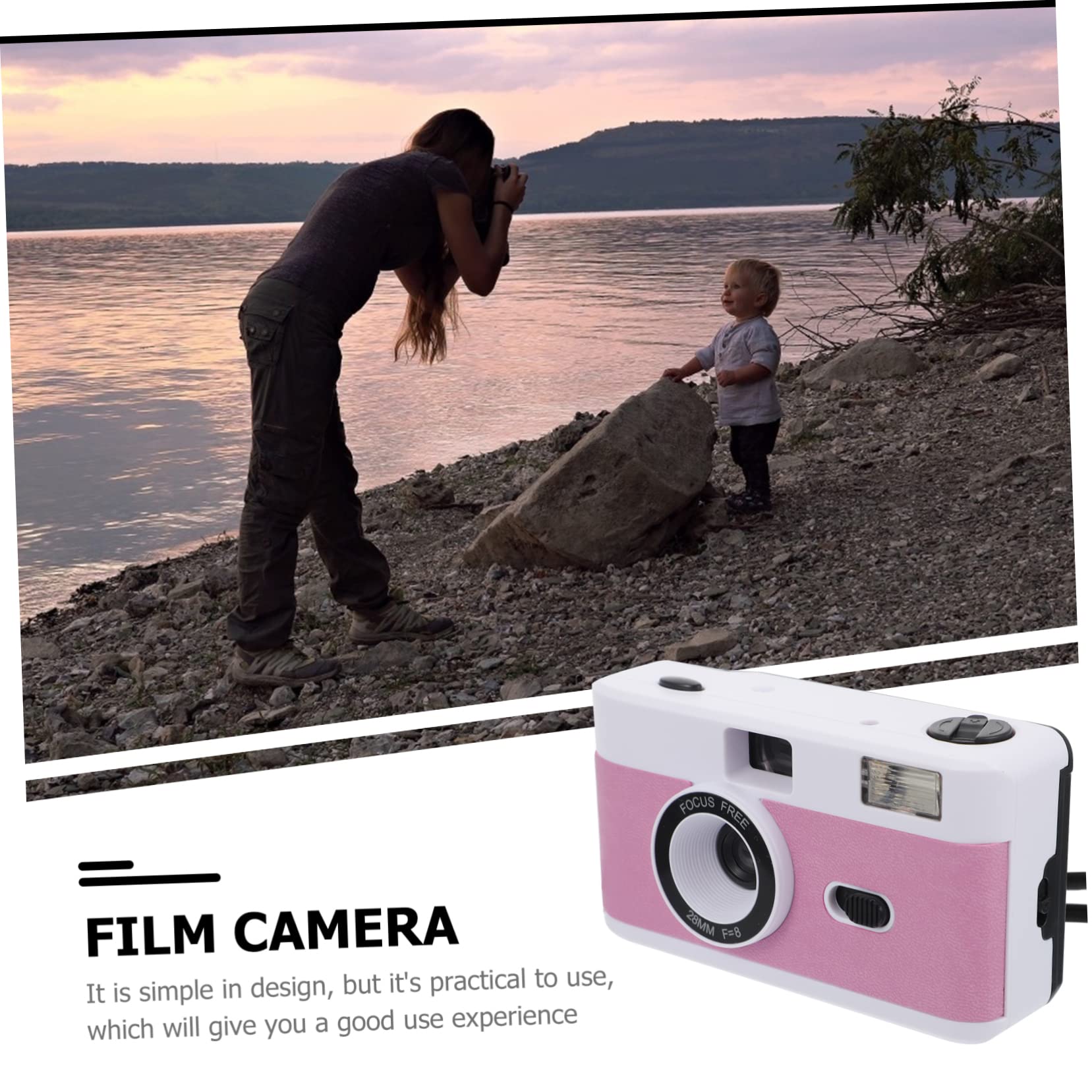 OSALADI 4 Pack Retro Film Camera Set - Vintage Mini Travel Camera with Built-in Flash, Reusable Plastic Film Camera (White) - Perfect for Travel Photography, Street Shots & Vintage Style Photography