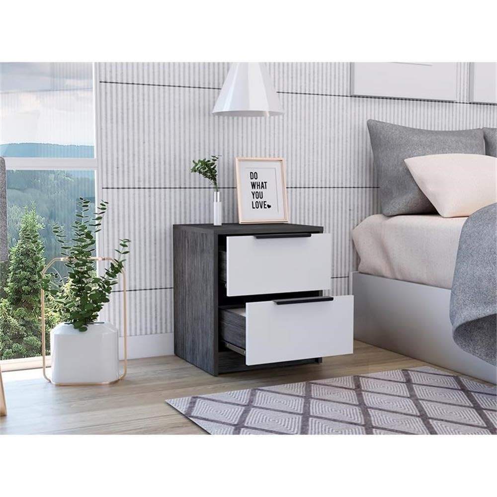 TUHOME Kaia Nightstand - Engineered Wood Bedside Table with Multi-Color Options | Modern Bedroom Furniture for Small Spaces, Guest Rooms & Apartments