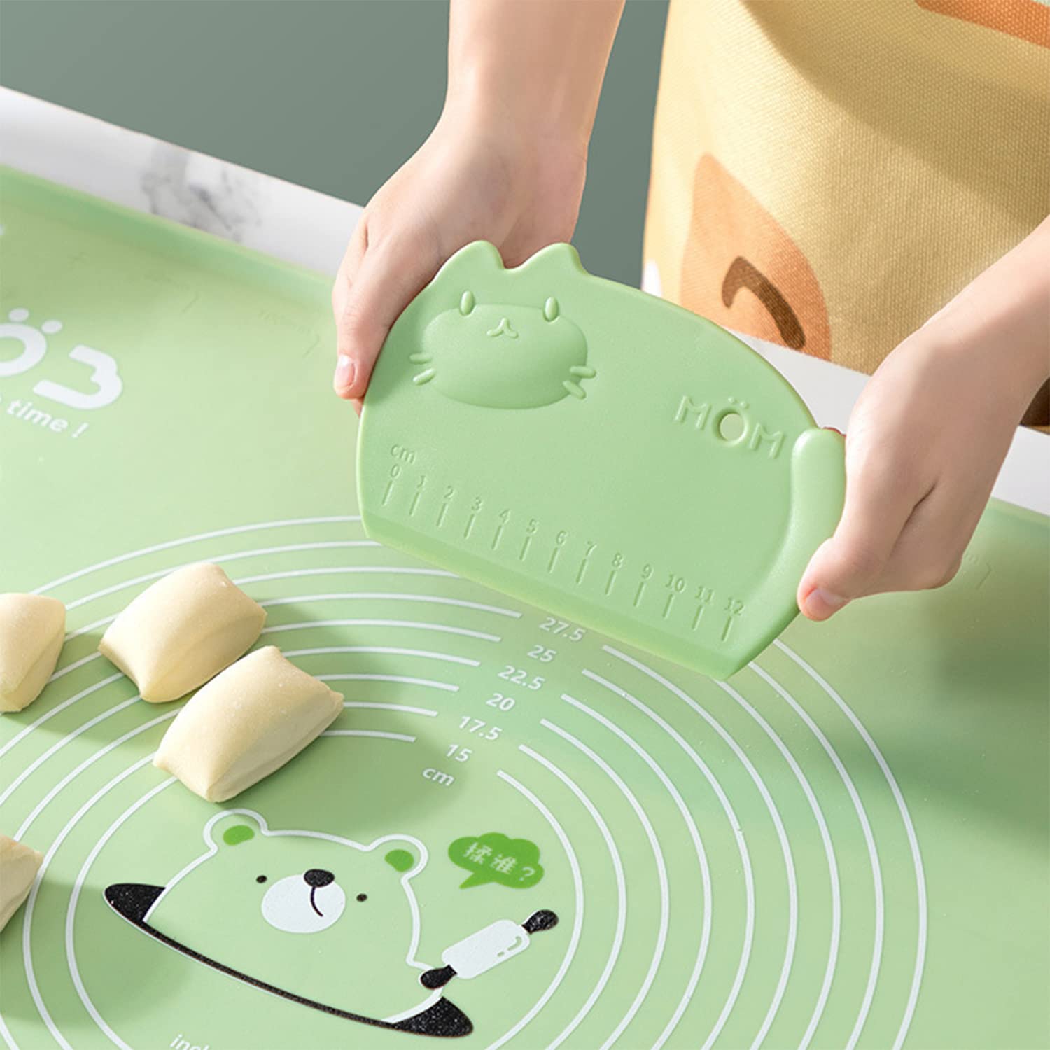 Premium Plastic Dough Scraper & Pastry Cutter - 2 Pack Non-Slip Kitchen Tool with Measurement Marks for Baking Bread, Pizza, Cake & Pastry Dough | Ideal for Home Bakers & Professional Chefs