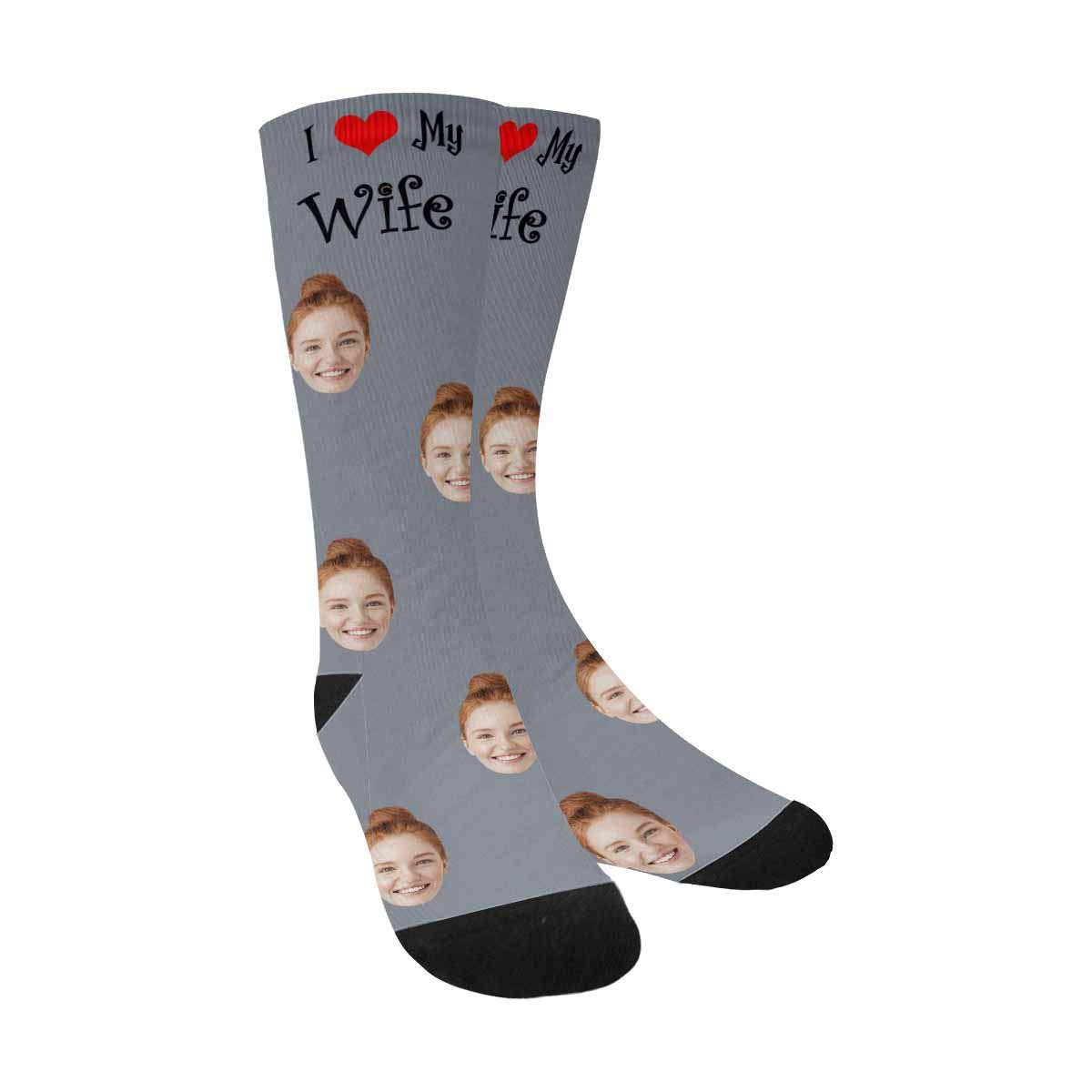Custom Face Socks for Men - Personalized Couple Socks with Photo - Valentine's Day Gift for Husband - Funny Novelty Socks for Anniversary, Wedding & Romantic Occasions