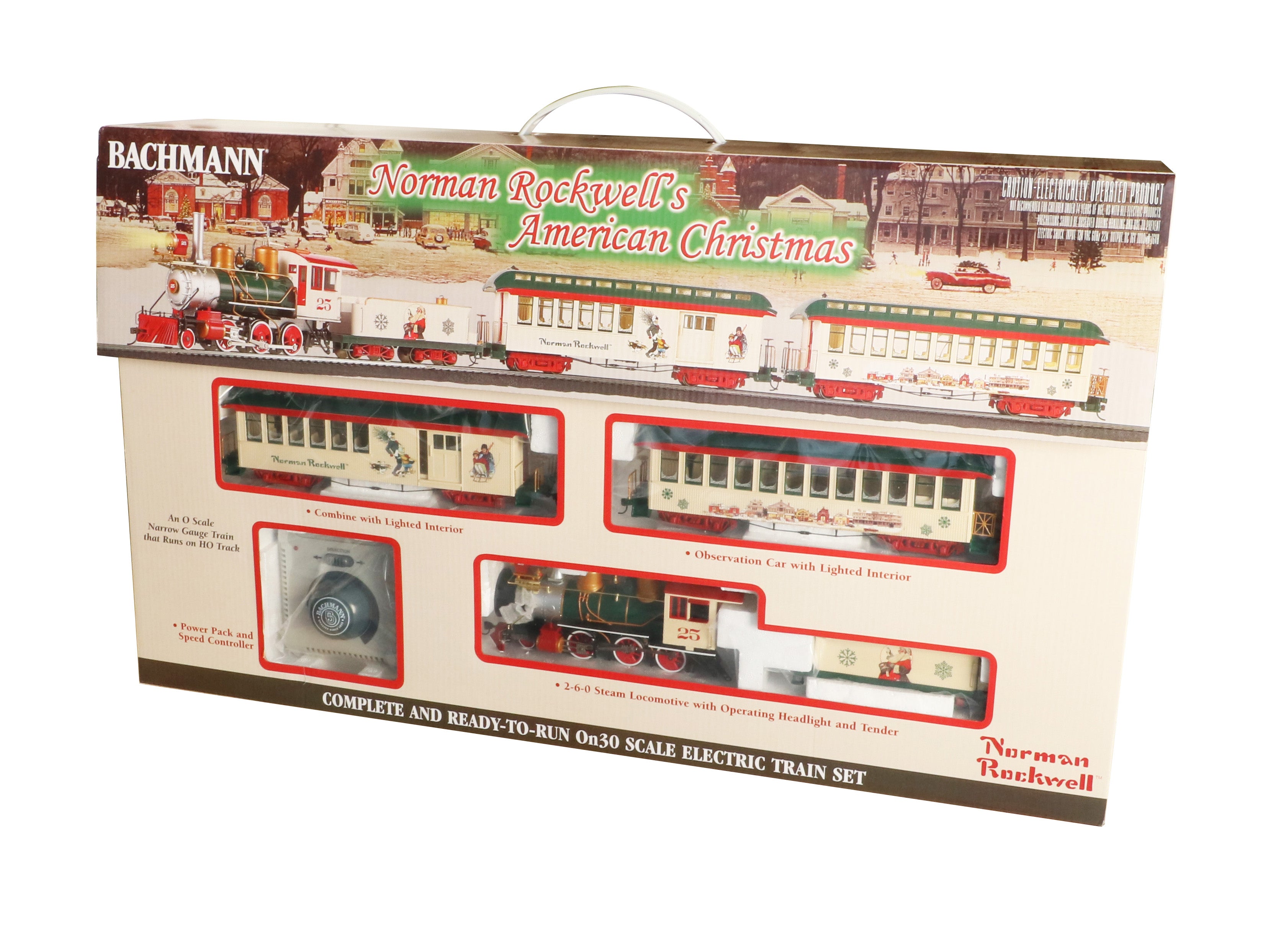 Bachmann Trains Norman Rockwell's American Christmas Electric Train Set - On30 Scale Model Train for Holiday Decorations & Collectors
