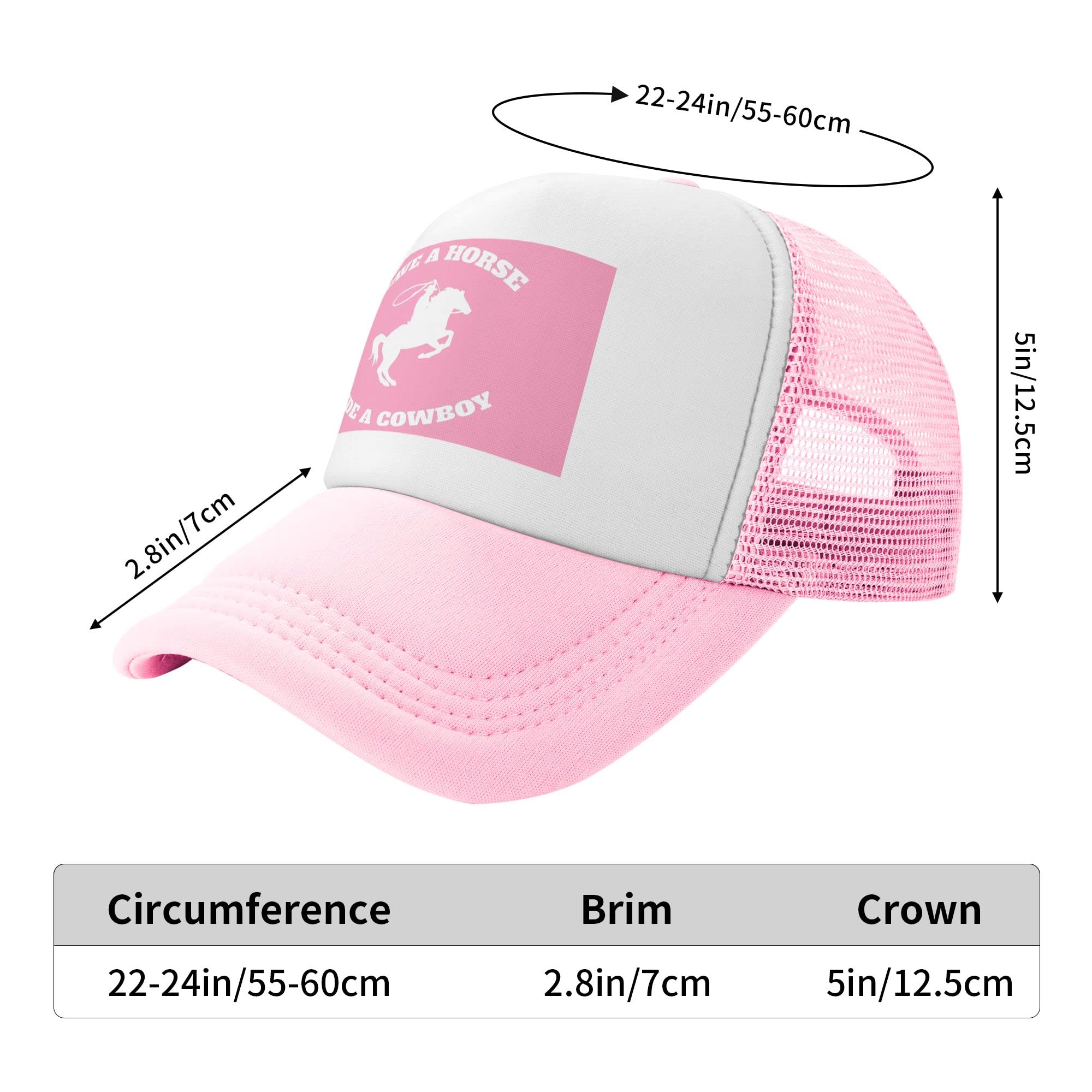 Stylish Pink Cowboy Baseball Trucker Hat for Women & Men - Western Rodeo Fashion Accessory - Perfect for Country Concerts, Rodeos & Outdoor Adventures